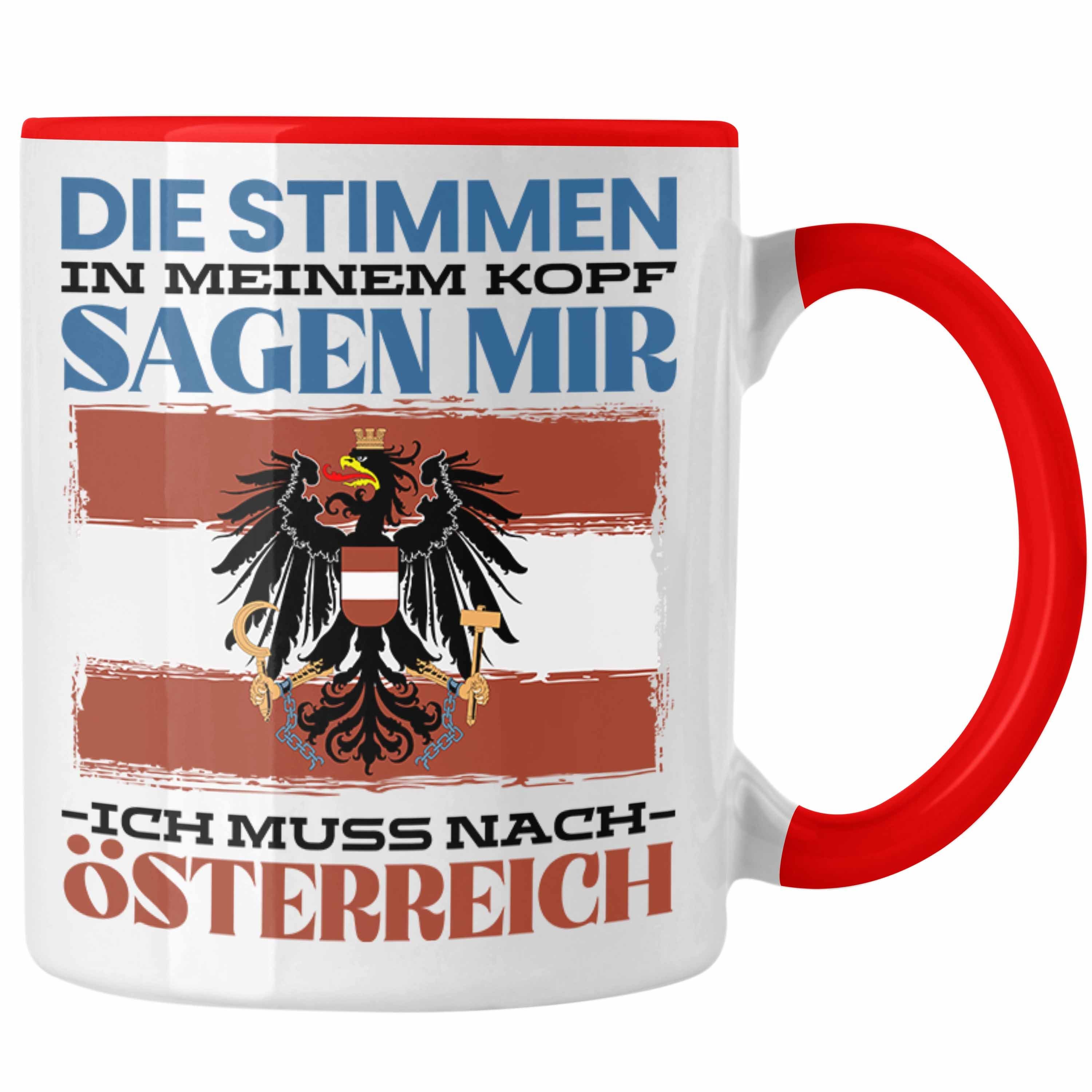 Trendation Tasse Österreich Tasse Urlaub Ge Österreicher Spruch Geschenk Austria Rot Heimat