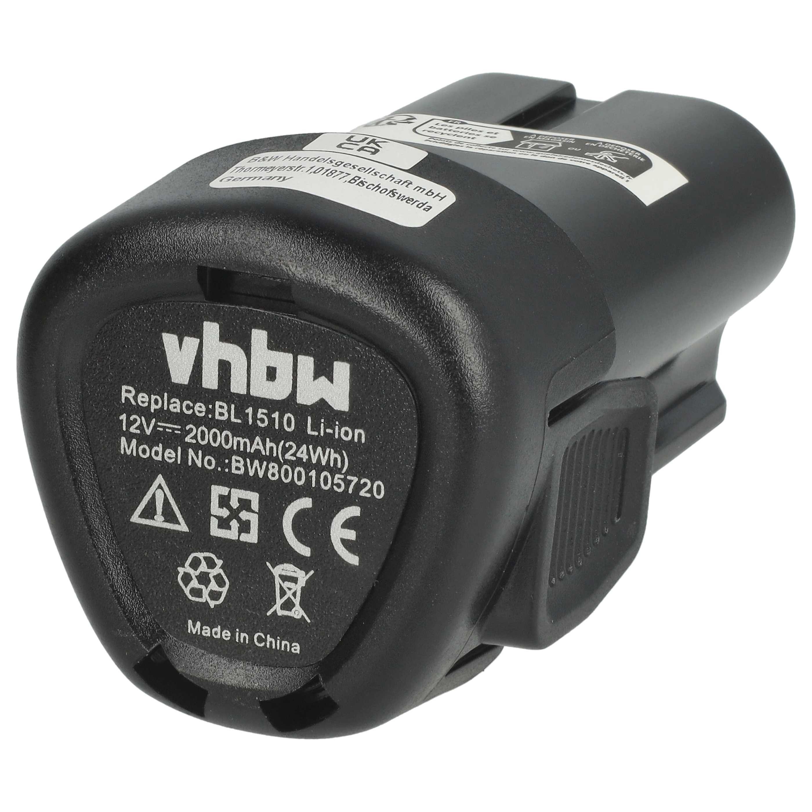 passend für Black & Decker PSL12, LDX112C Elektrowerkzeug (2 Ah, 12 V, Akku