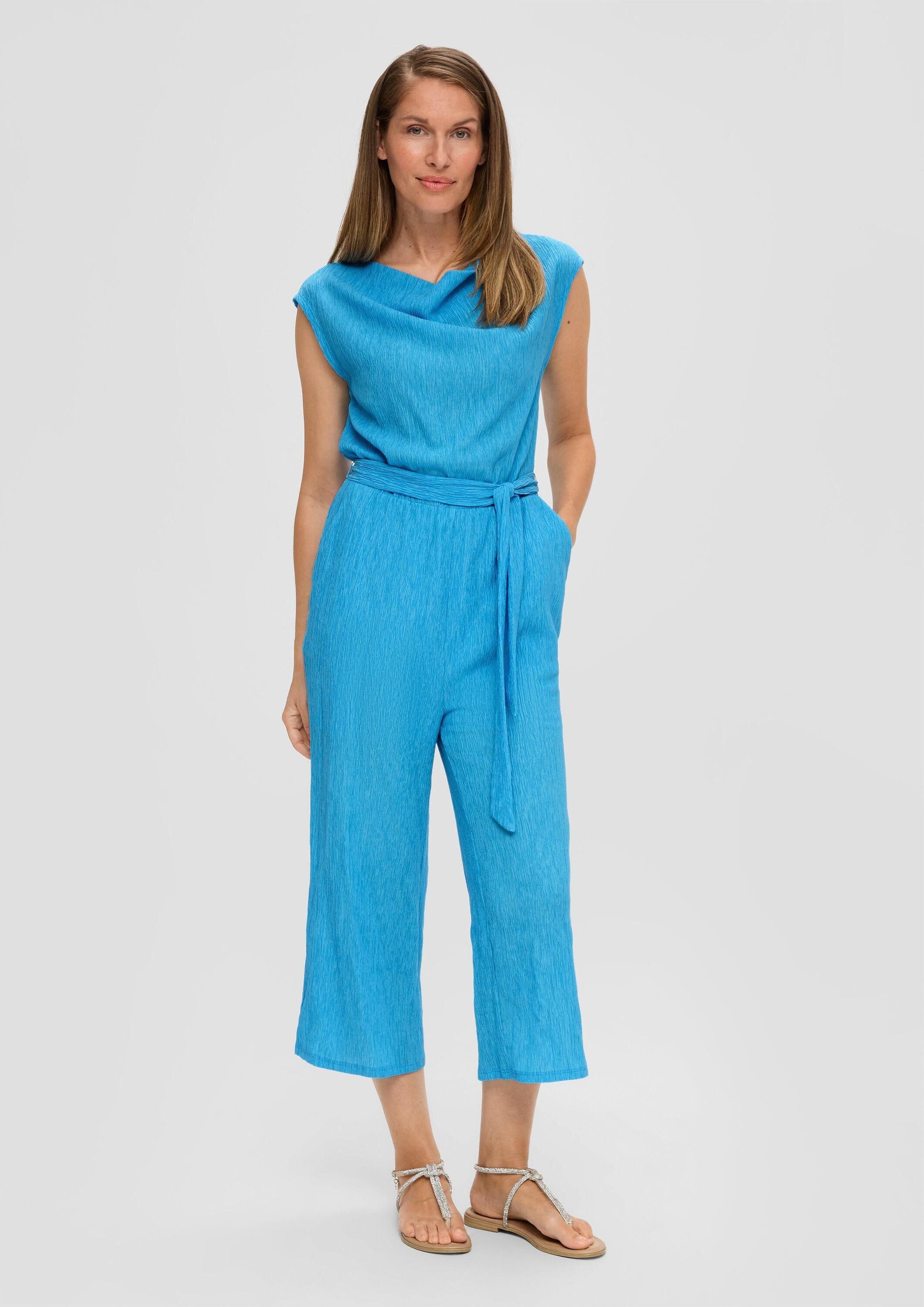 s.Oliver Jumpsuit Overall Jumpsuit mit Wasserfallausschnitt