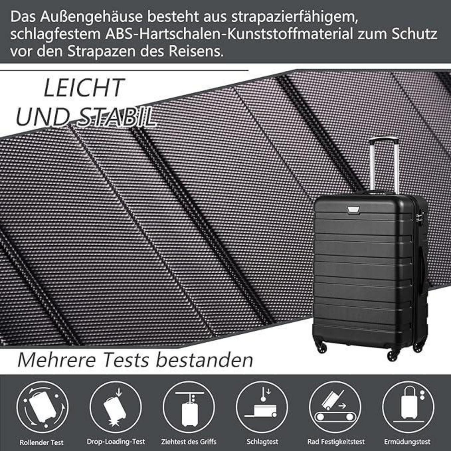 LuxusKollektion Kofferset Koffer Hartschalenkoffer Trolley TSA Set-2tlg(M + L) Zitronengelb