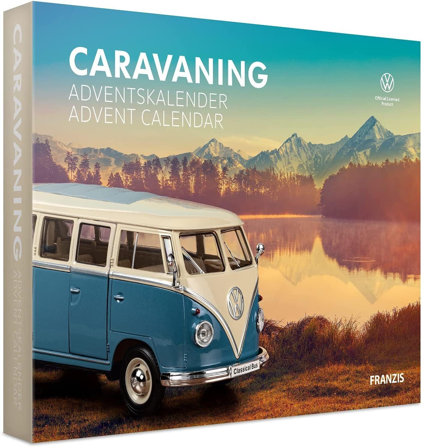 Franzis Adventskalender VW Bulli T1 Caravaning, 55115 Modellbausatz (Modellbausatz im Maßstab 1:24, 25-tlg), ab 14 Jahren