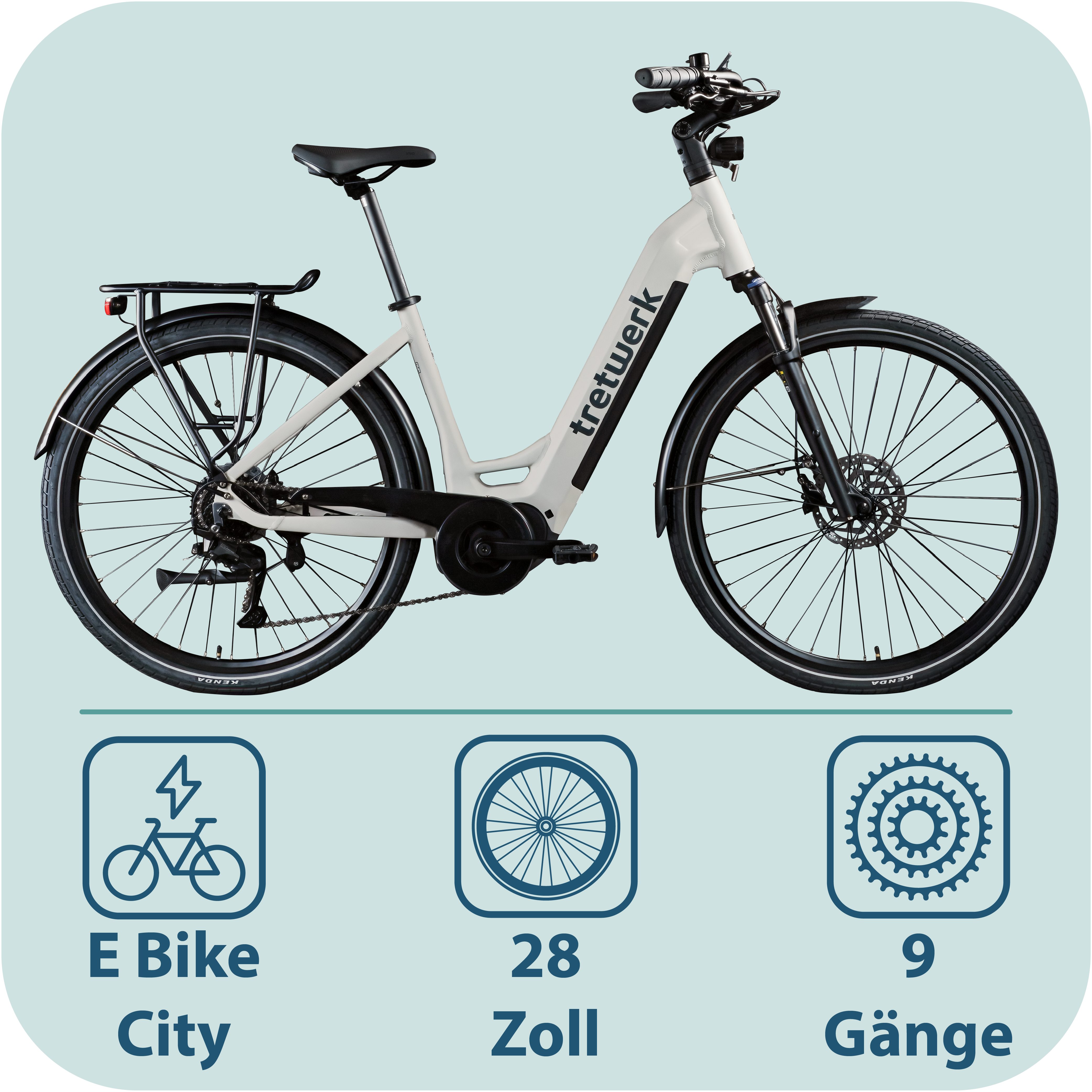 Tretwerk E-Bike Cityrad Amber, 9 Gang Shimano Cues U3020 Schaltwerk, Kettenschaltung, Mittelmotor, 733 Wh, E Bike Damen 28" Elektrofahrrad 155 - 185cm Hollandra – Bild 2 von 5
