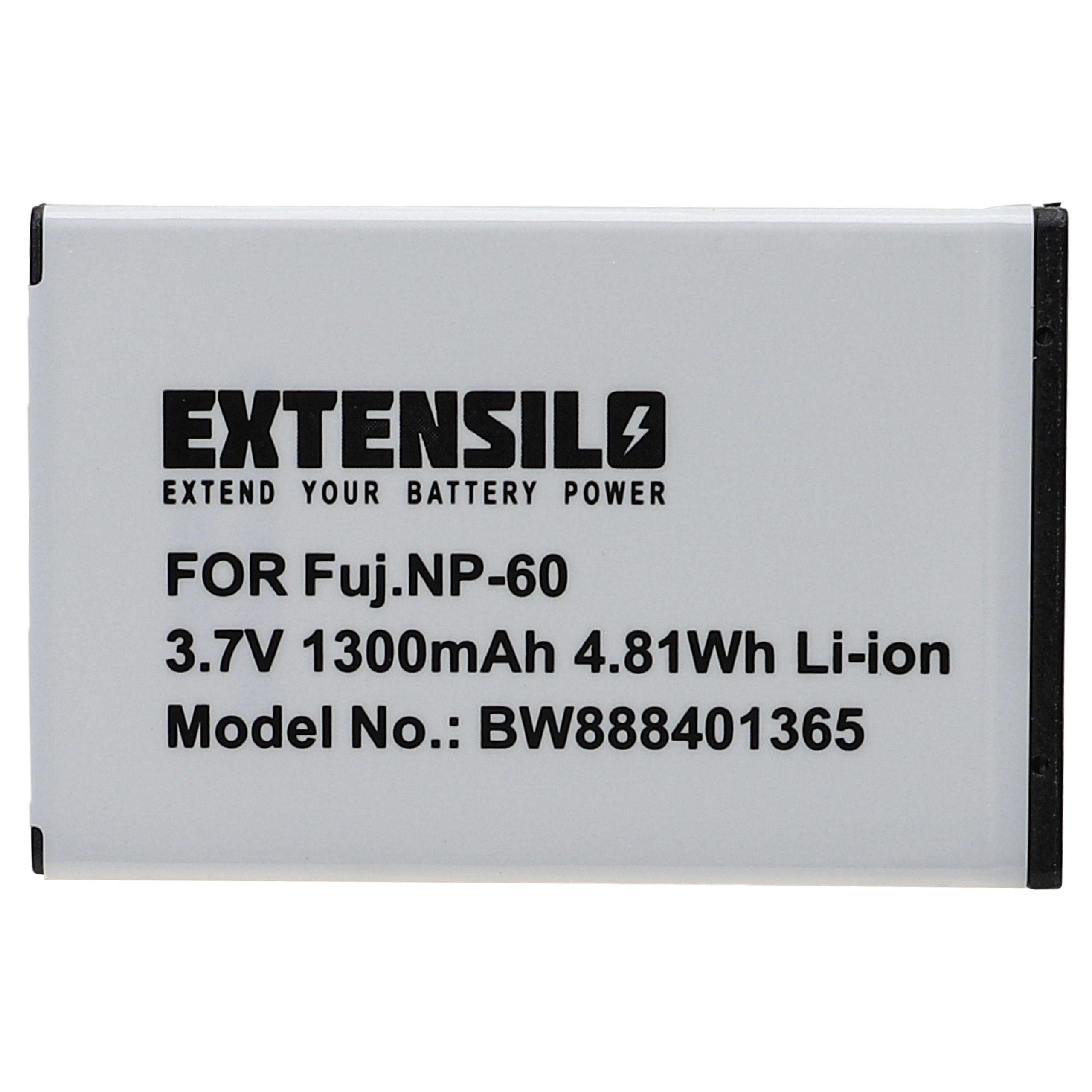 1300 für Li-Ion Extensilo Kamera-Akku für PX8206-944 Somikon V) (3,7 mAh Ersatz