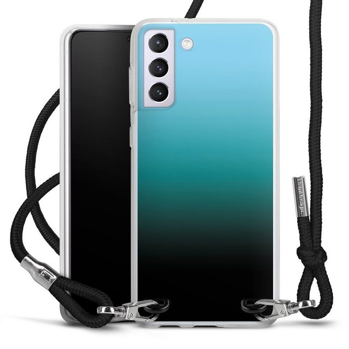 DeinDesign Handyhülle zweifarbig Farbverlauf schwarz Modern Darkness Samsung Galaxy S21 Plus 5G Handykette Hülle mit Band Case zum Umhängen
