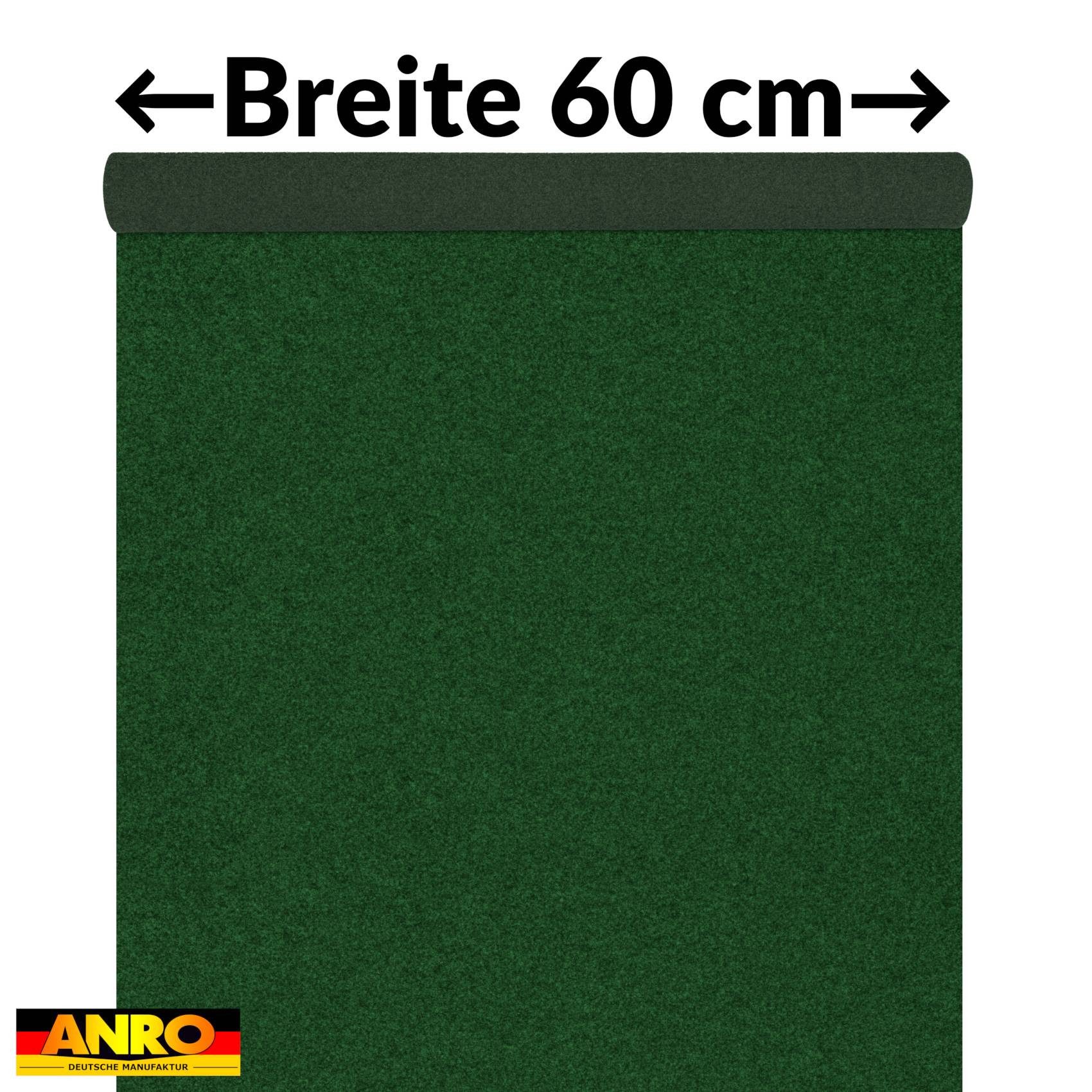 ANRO Teppich AXEL Eventteppich BFl-S1 Uni Messeteppich Läufer, Rechteckig, Höhe: 3 mm, schwer entflammbar Läufer 100x60cm Einfarbig Grün