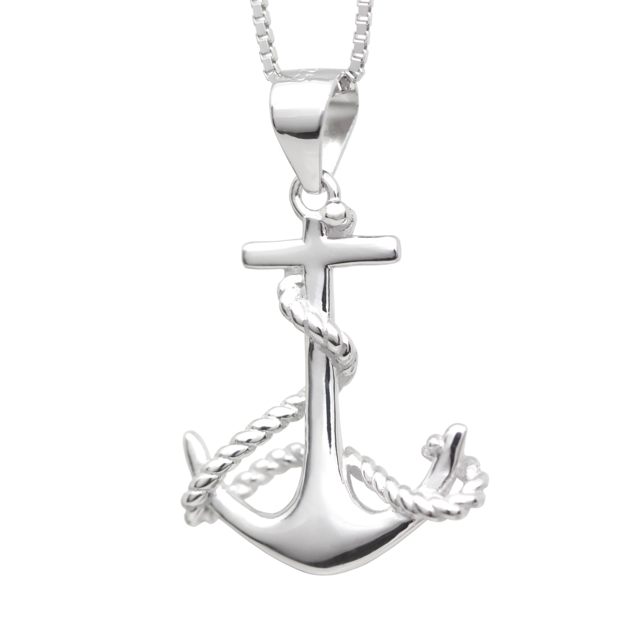 Schmuck-Elfe Kette mit Anhänger Anker Ahoi, 925 Silber