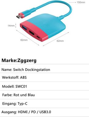 zggzerg Audio / Video Matrix-Switch Switch Docking station Typ C mit HDMI USB 3.0