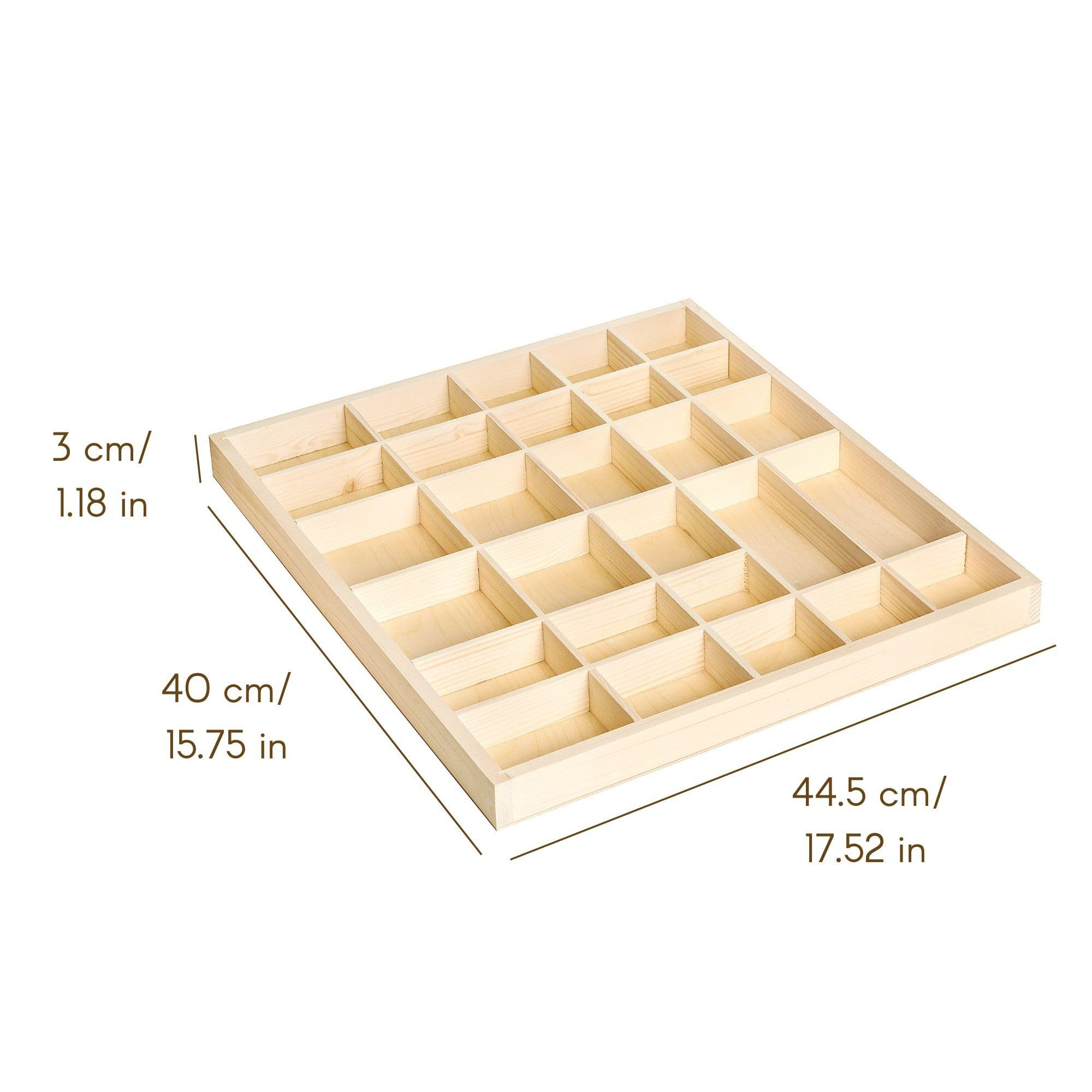 Creative Deco Schubladenbox Setzkasten Holz Sammelbox 28 Fächer 44,5 x 40 x 3 cm – Bild 3 von 5