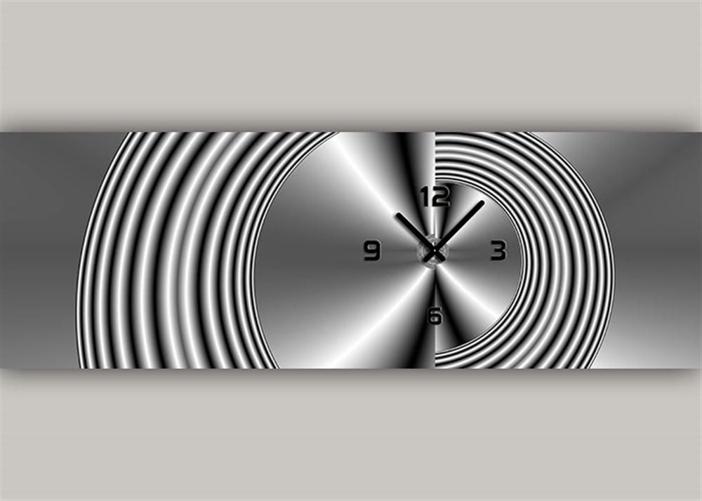 dixtime Wanduhr 6094 Dixtime Designer Wanduhr, Moderne Bürouhr 35cm x 100cm (Einzigartige Digitaldruck-Optik aus 4mm Alu-Dibond)