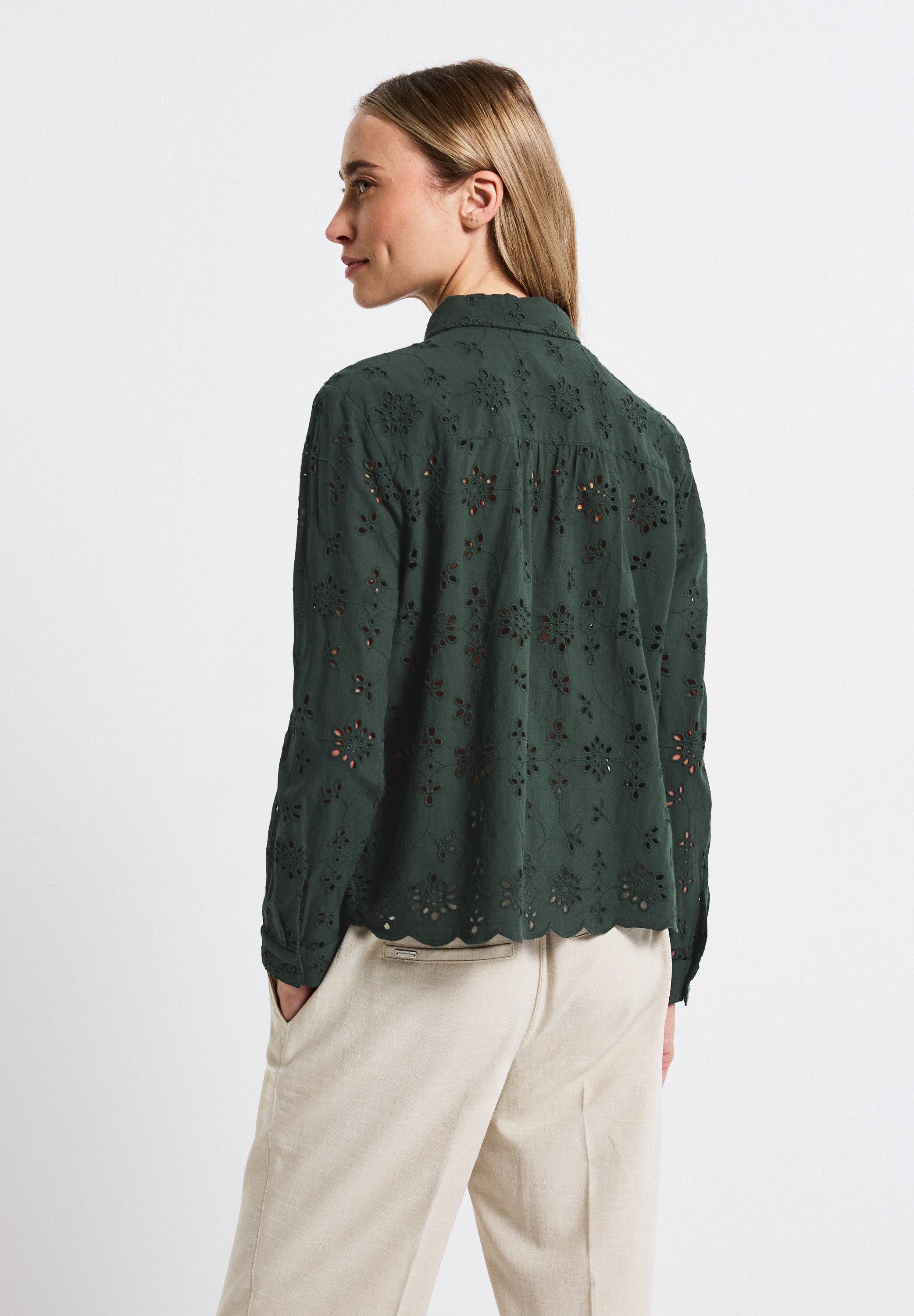 STREET ONE Hemdbluse mit Lochstickerei günstig online kaufen