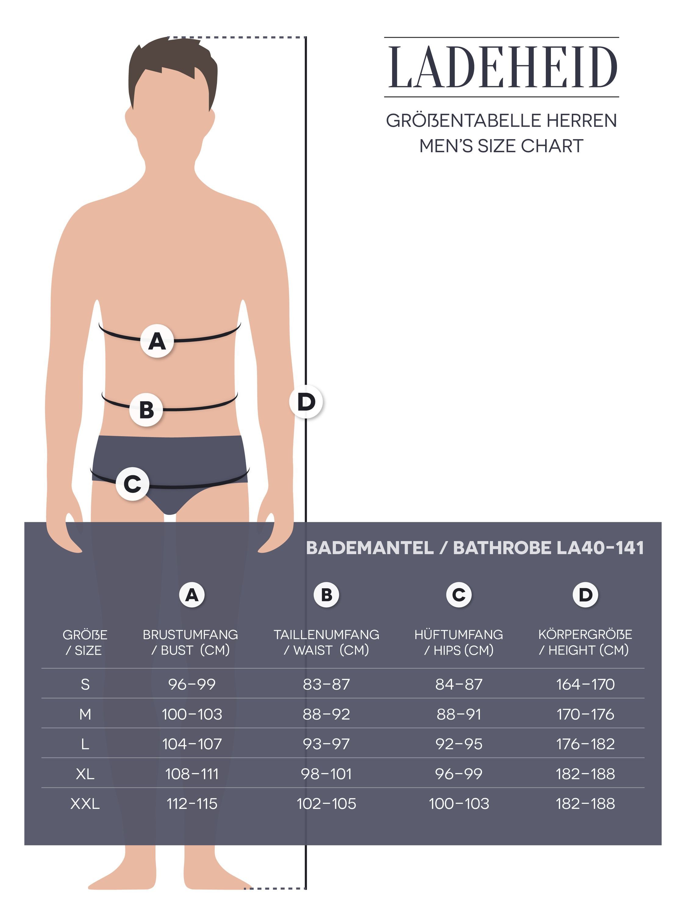 Ladeheid Bademantel Herren Bademantel lang mit Gürtel LA40-221, lang, Polye günstig online kaufen