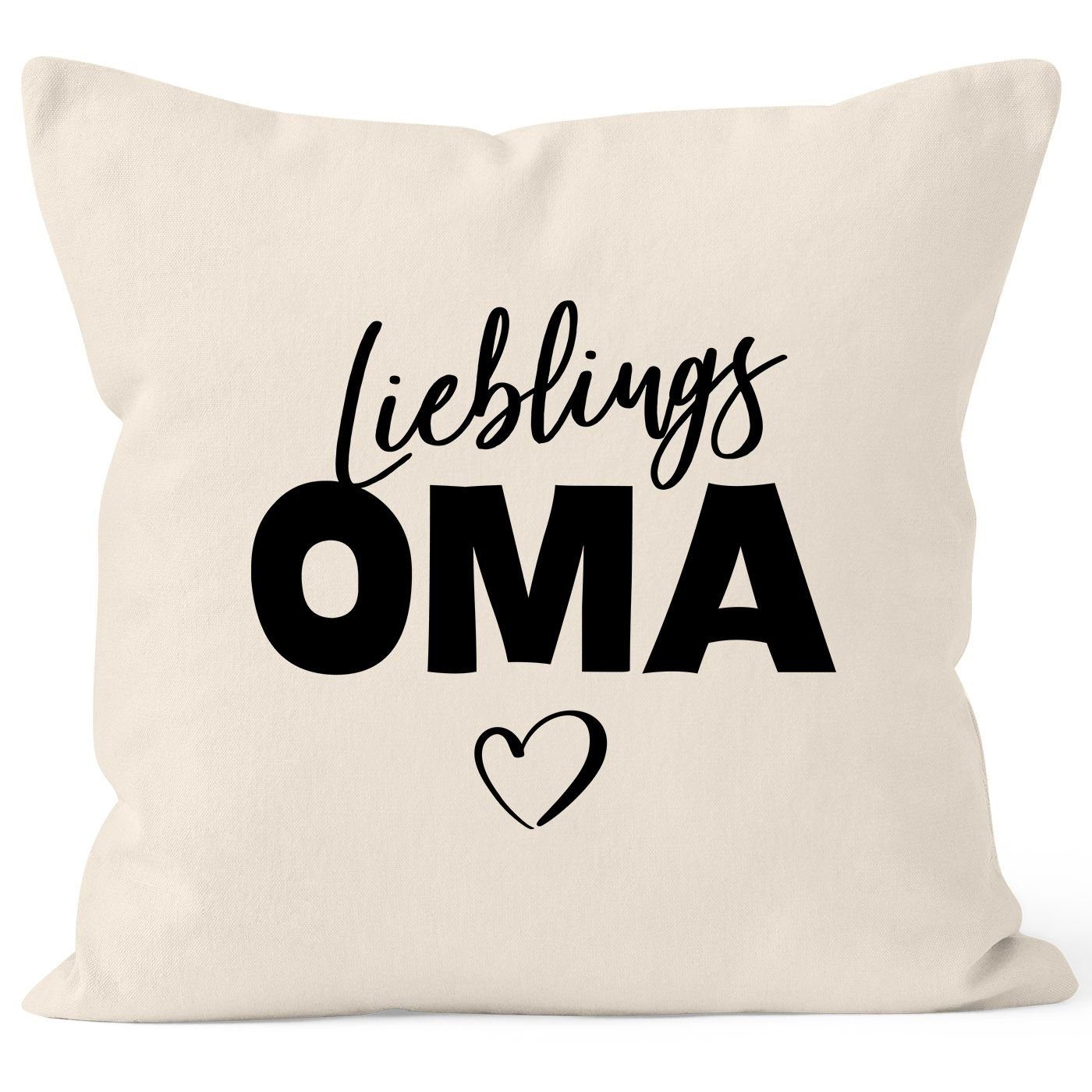 Lieblings-Oma MoonWorks® MoonWorks Dekokissen Kissen-Bezug natur Geschenk