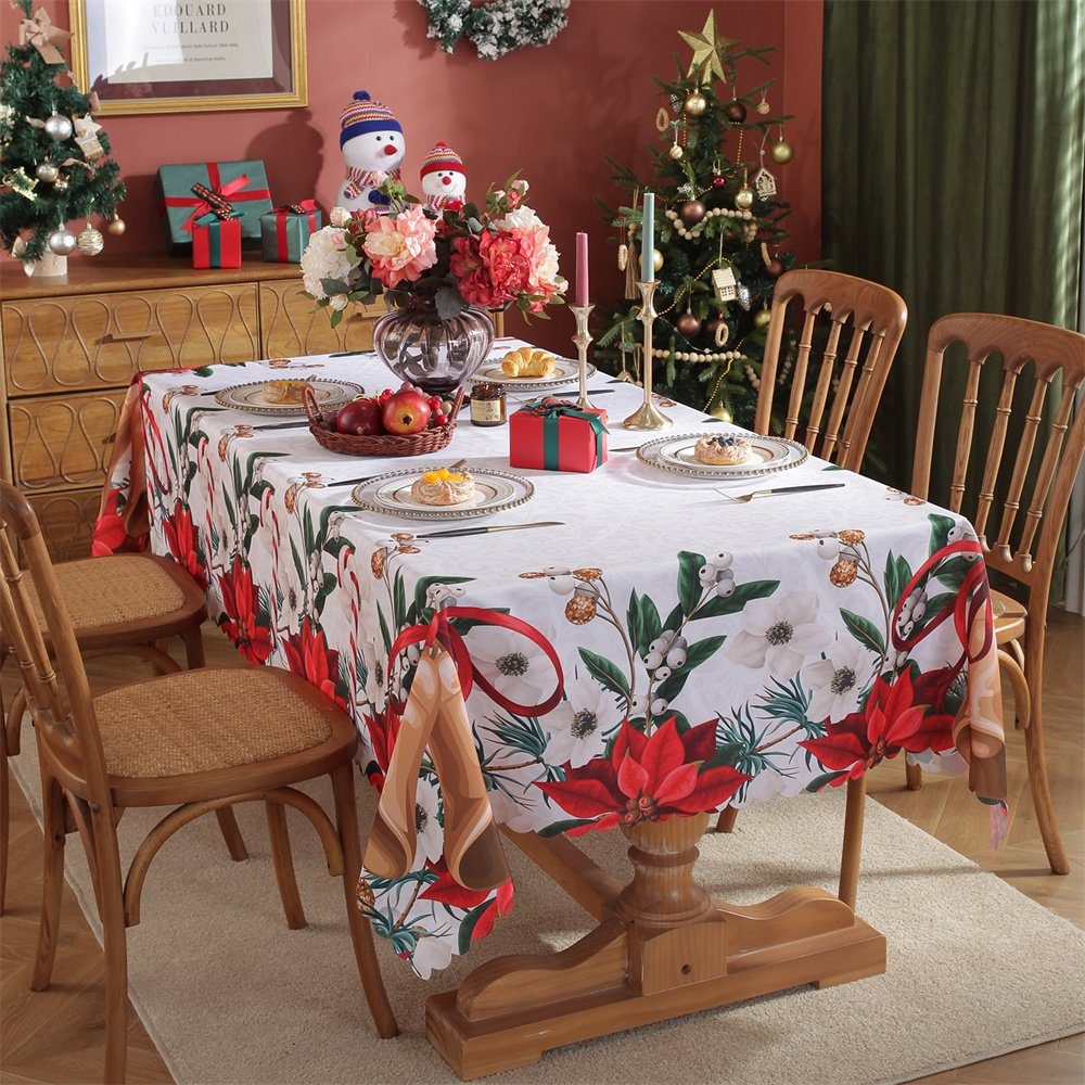 Dekorative Tischdecke Tischdecken für Weihnachtsfeiern, für den (1-tlg), Weihnachtsfeier Advent Esszimmer für Tischdecken Deko Restaurant