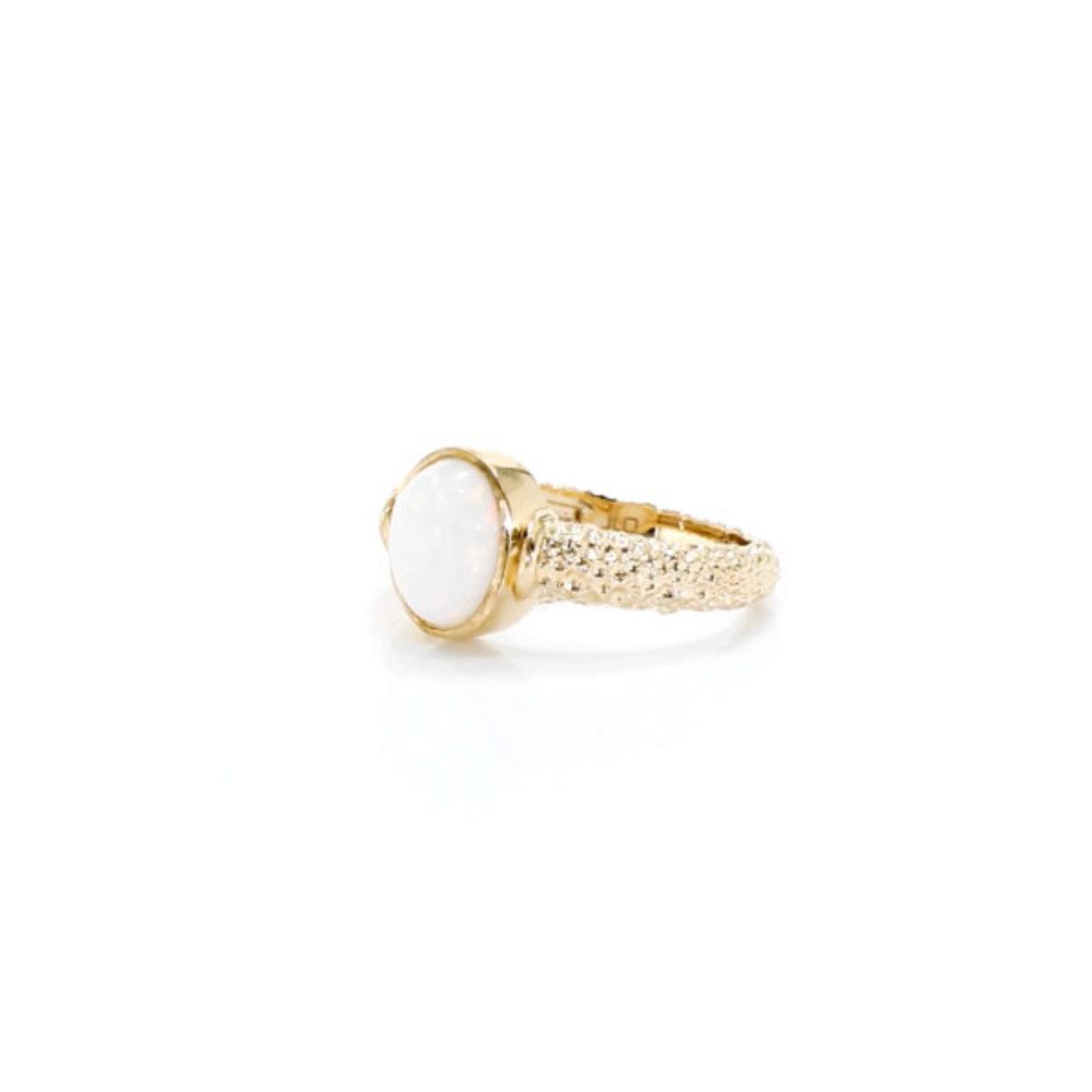Cavill Solitärring Welo Opal Goldplattierter Silberring günstig online kaufen