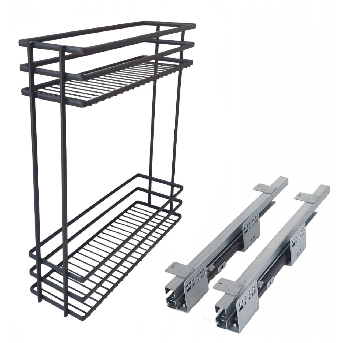 Auszugsunterschrank Küchenauszug Unterschrank Anthrazit Soft-Close Vollauszug 15 20 cm