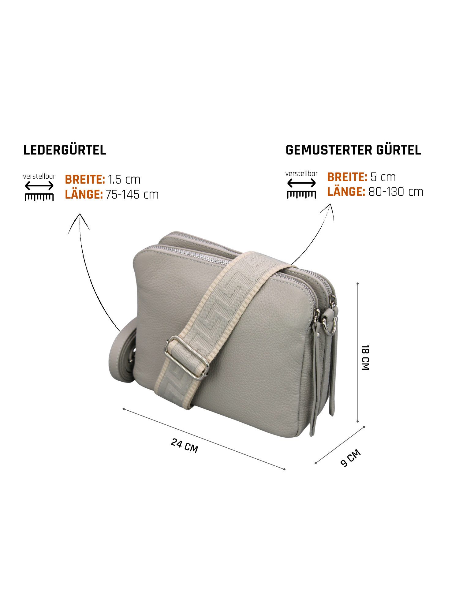 Adel Bags Schultertasche MARA Umhängetasche für Damen, Schultertasche aus E günstig online kaufen