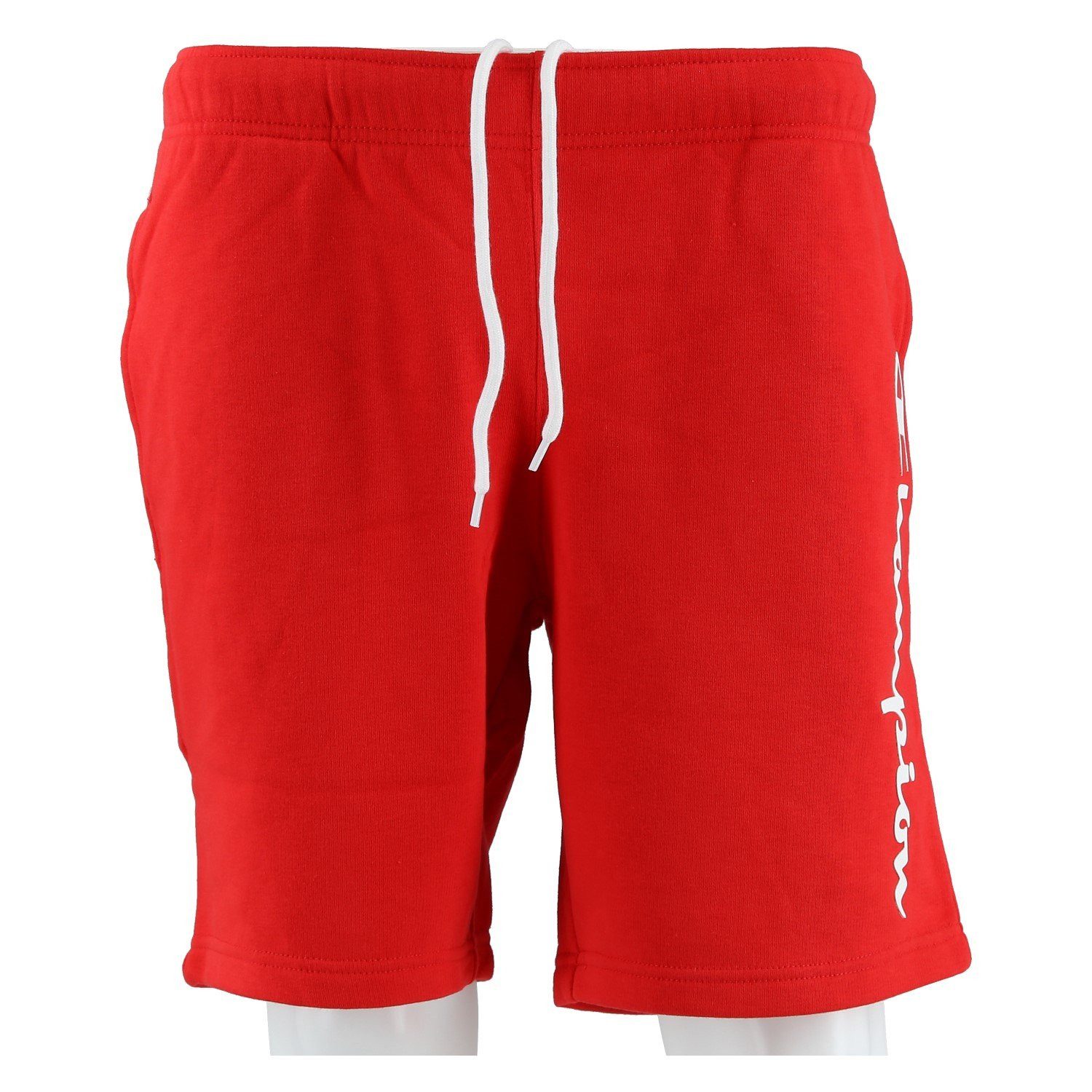 Champion Jogginghose Freizeithose Bermuda(Baumwolle) kurz Logo Schriftzug rot Herren