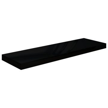 vidaXL Regal Wandregale Schwebend 2 Stk Hochglanz-Schwarz 80x23,5x3,8cm MDF