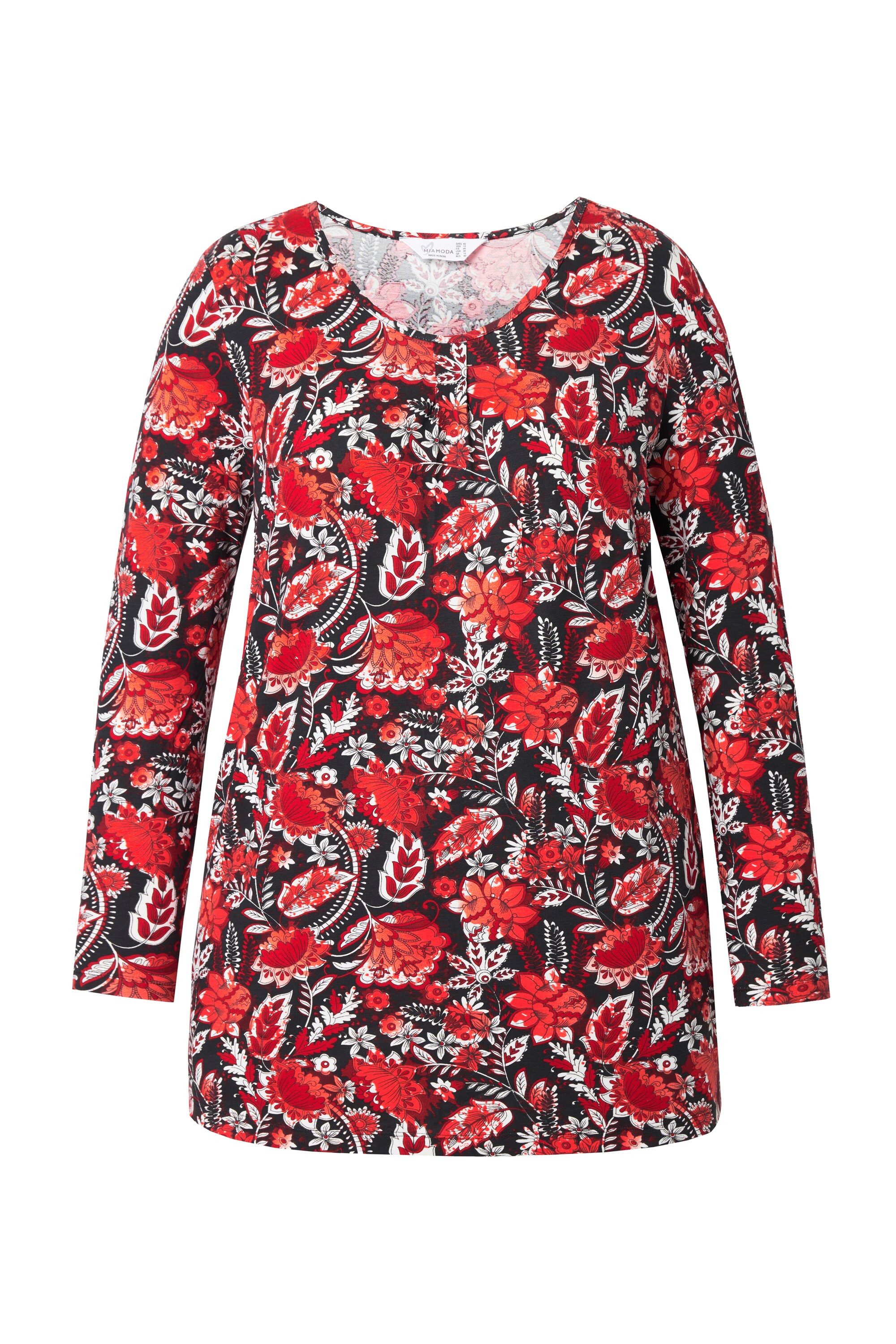 MIAMODA T-Shirt T-Shirt A-Linie florales Muster Langarm günstig online kaufen