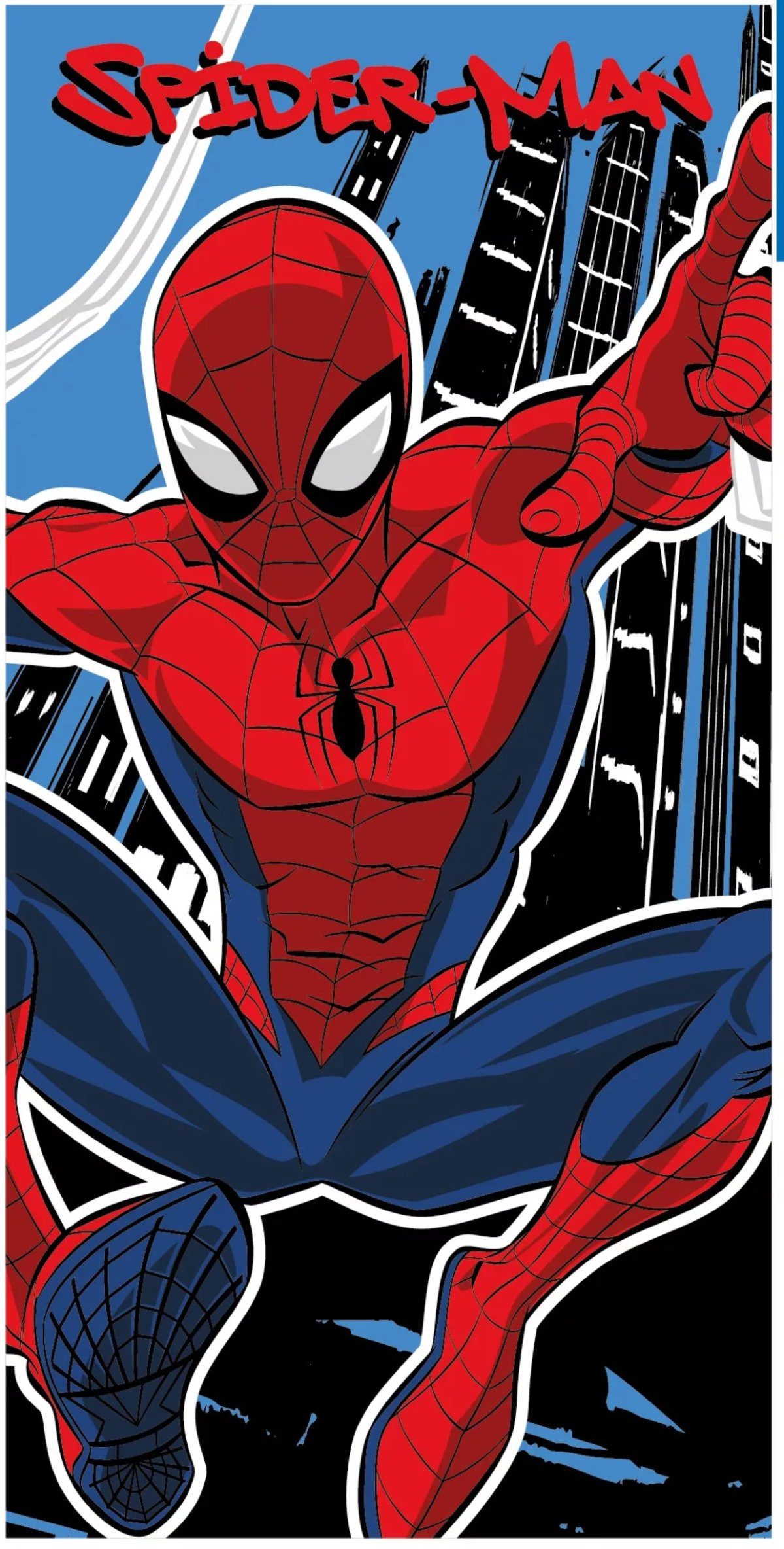 Spiderman Badetücher Spiderman Web Swing Badetuch, Strandtuch 70x140cm (Fast Dry), Polyester (1-St)