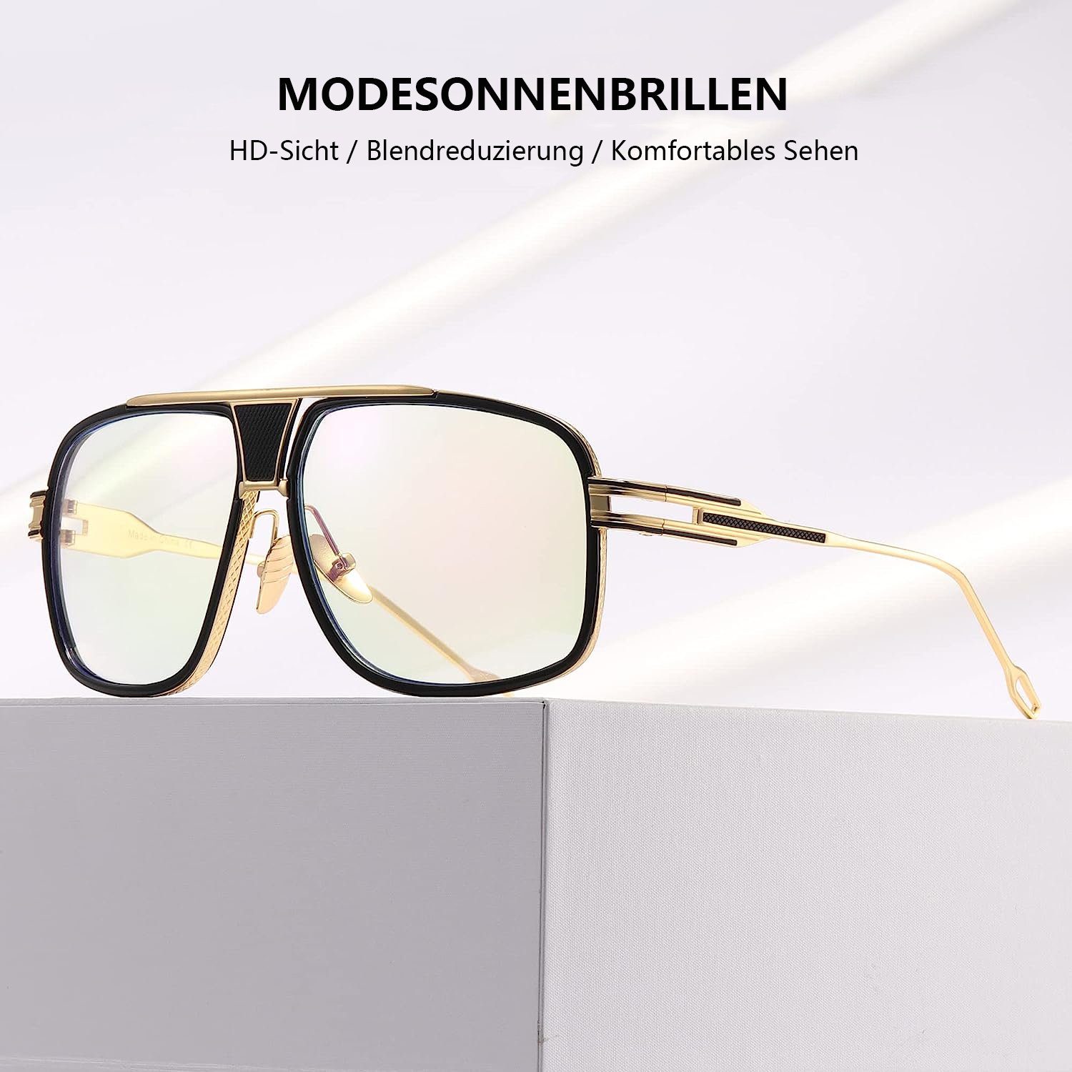 Jormftte Sonnenbrille Polarisierte UV400 Herren Sonnenbrille Transparent für Damen Retro,modisch und