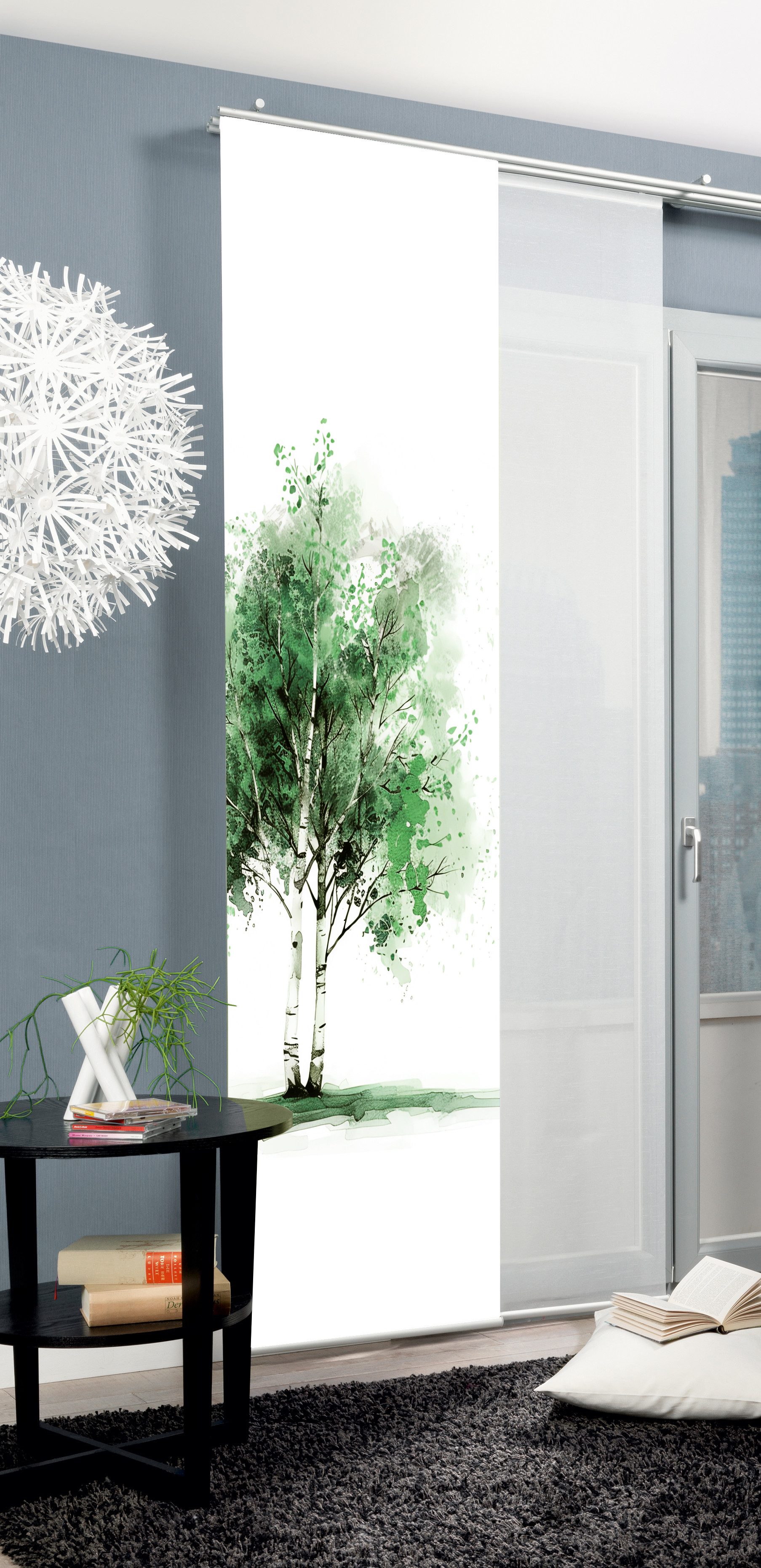 HOME WOHNIDEEN Schiebegardine TREE (1 St), Paneelwagen, blickdicht, Schiebewand Seidenoptik, Digitaldruck
