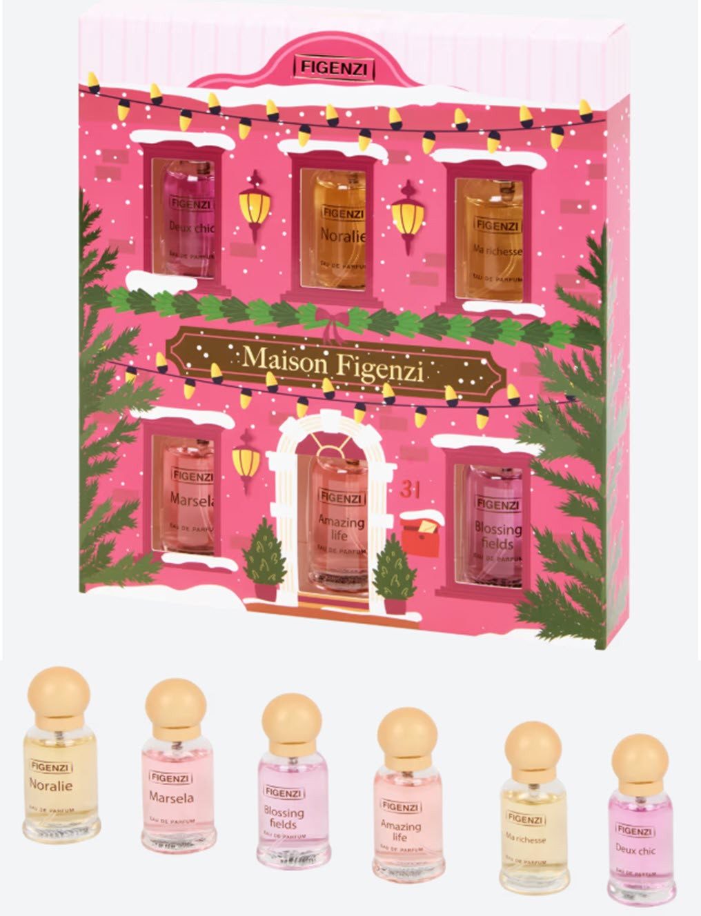 Spectrum Eau de Parfum Geschenkset Figenzi 6 x 15 ml EDP Parfümset Mini-Flacon, 6-tlg.