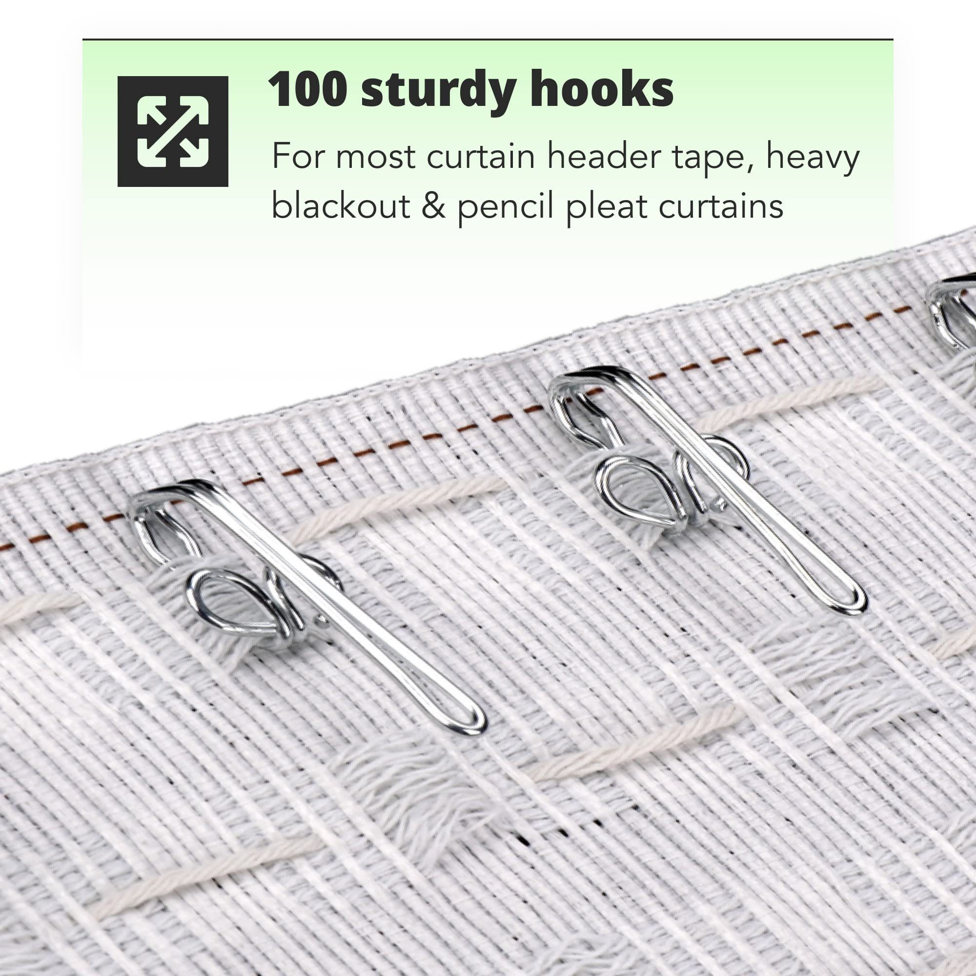 Hooks - Stainless Hooks 100 Steel Spanngurt H&S - - 100 Stainless Metal Hooks Steel Metal Curtain Curtain Hooks
