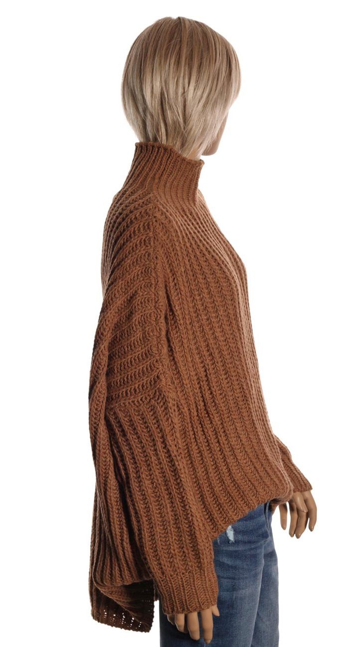 Charis Moda Longpullover Strickpullover Turtelneck Vorne kurz Hinten lang C günstig online kaufen