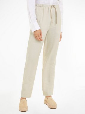 Tommy Hilfiger Leinenhose CASUAL LINEN TAPER PULL ON PANT mit Metalllabel