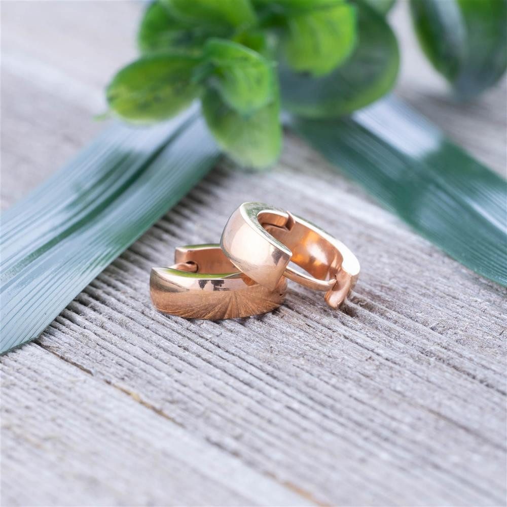 BUNGSA Creolen-Set Rosegold - Creolen 4mm aus Edelstahl Unisex (1 Paar (2 Stück), 2-tlg), Ohrschmuck Ohrringe