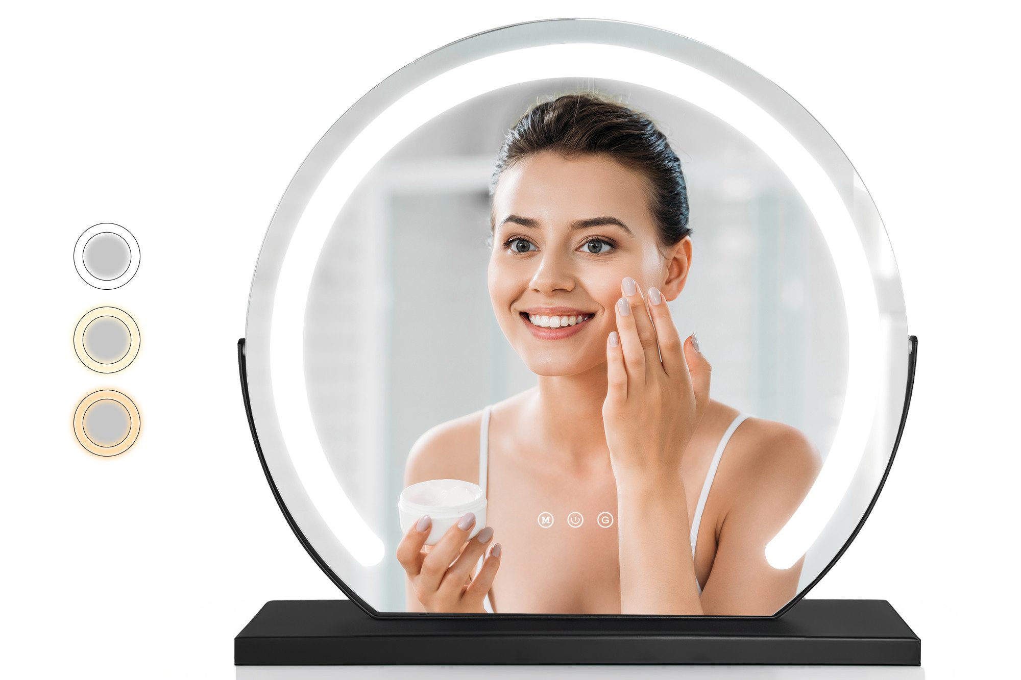 MCURO Kosmetikspiegel Schminkspiegel 3 Lichtfarben-Modi,180° Drehbar, günstig online kaufen