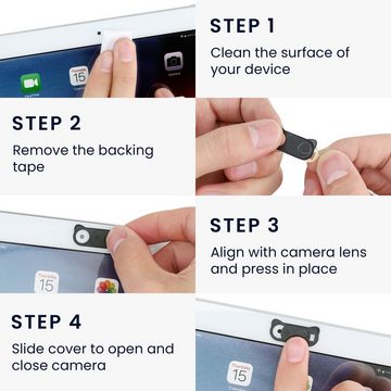 kwmobile Webcam Abdeckung für Tablet Laptop Notebook u.a. Webcam (2x Kamera Cover ultra dünn - Kunststoff Schutz Schieber Slider)
