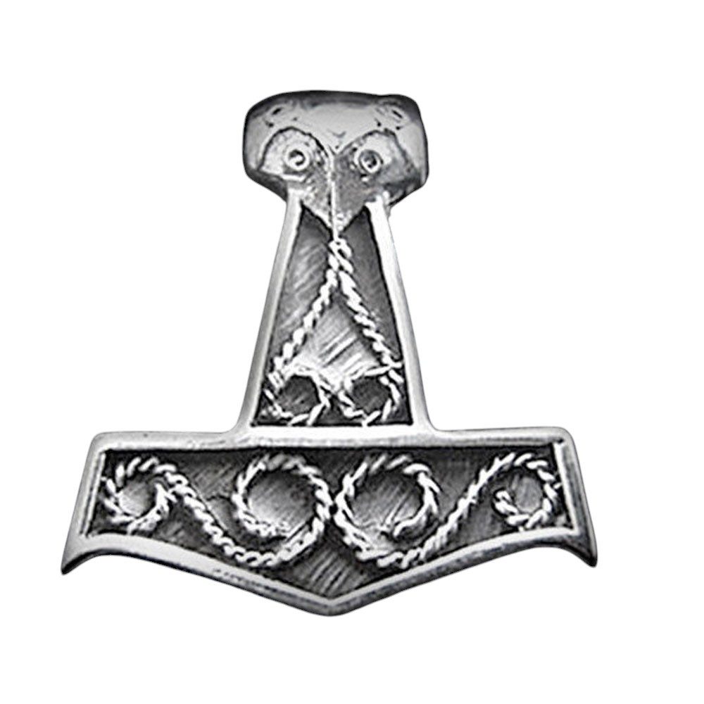 Kettenanhänger Thors Hammer Schmuck Anhänger 925er Silber - Thorhammer - 35x35mm