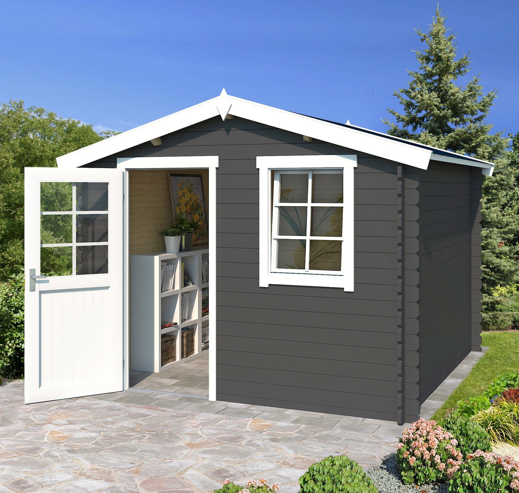 LASITA MAJA Gartenhaus Nina 175, BxT: 307x195 cm, Blockbohlenhaus 28mm