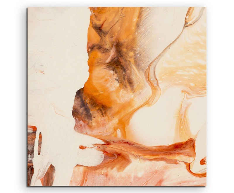 Sinus Art Leinwandbild Abstraktes Gemälde – Orange auf Leinwand exklusives Wandbild moderne Fotografie für ihre Wand in vie