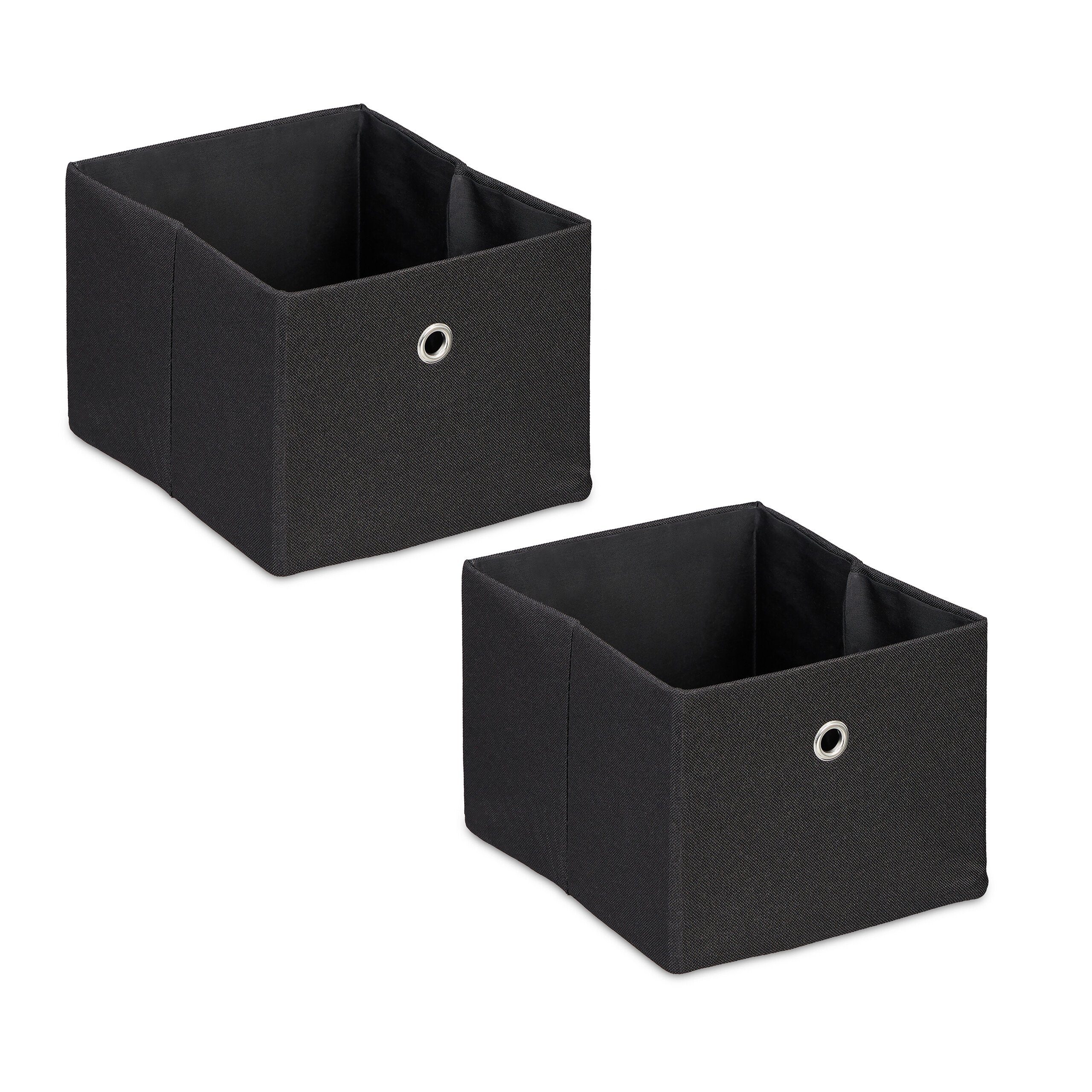 relaxdays Aufbewahrungsbox im 2er Set, Schwarz günstig online kaufen