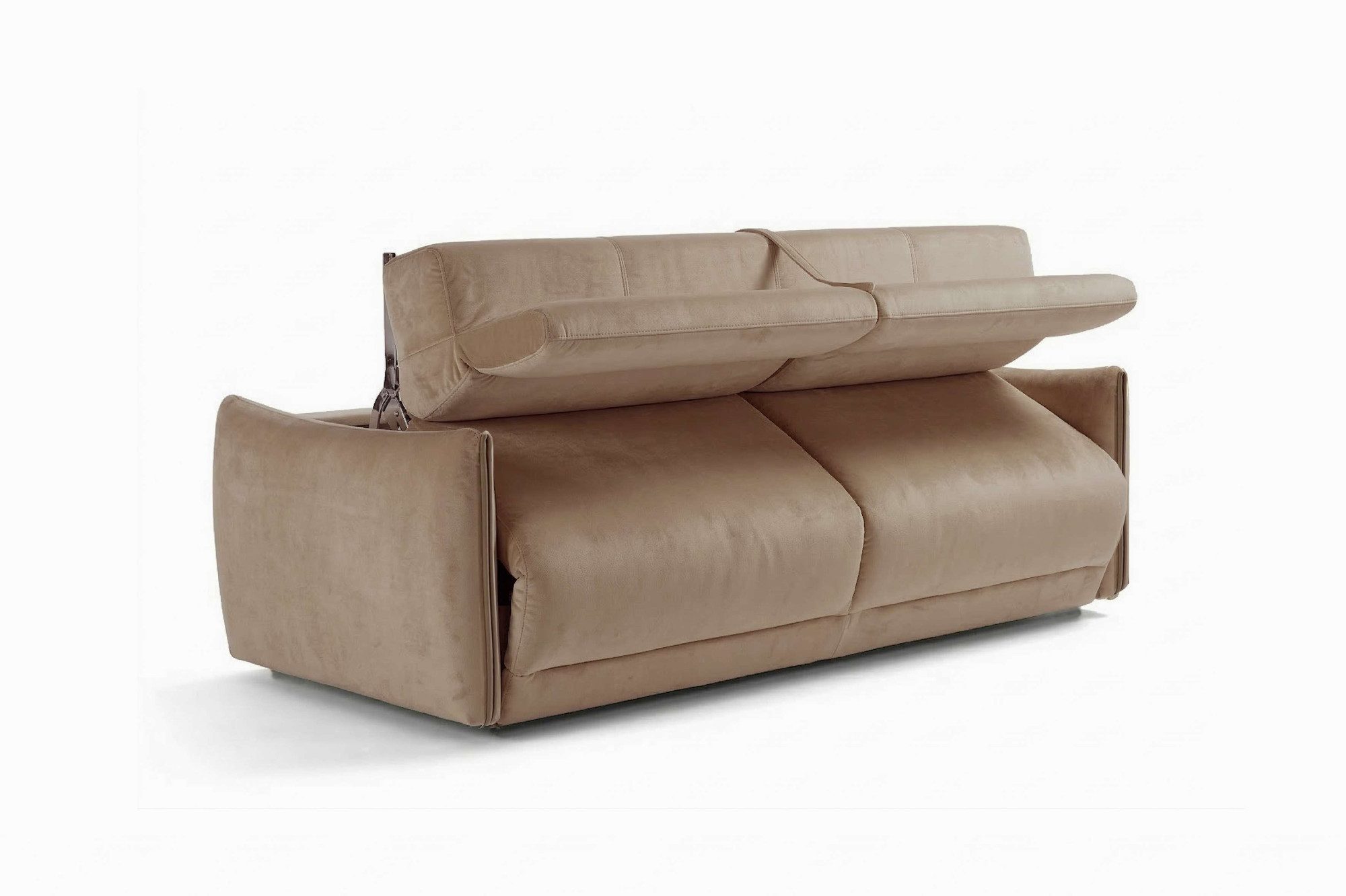 Egoitaliano Schlafsofa FOX, Made in Italy-Designsofa mit Dauerschlaffunktion,Breite 216 cm, 1 Teile, Bettsofa, Luxus-Microfaser mit verstellbaren Kopfstützen