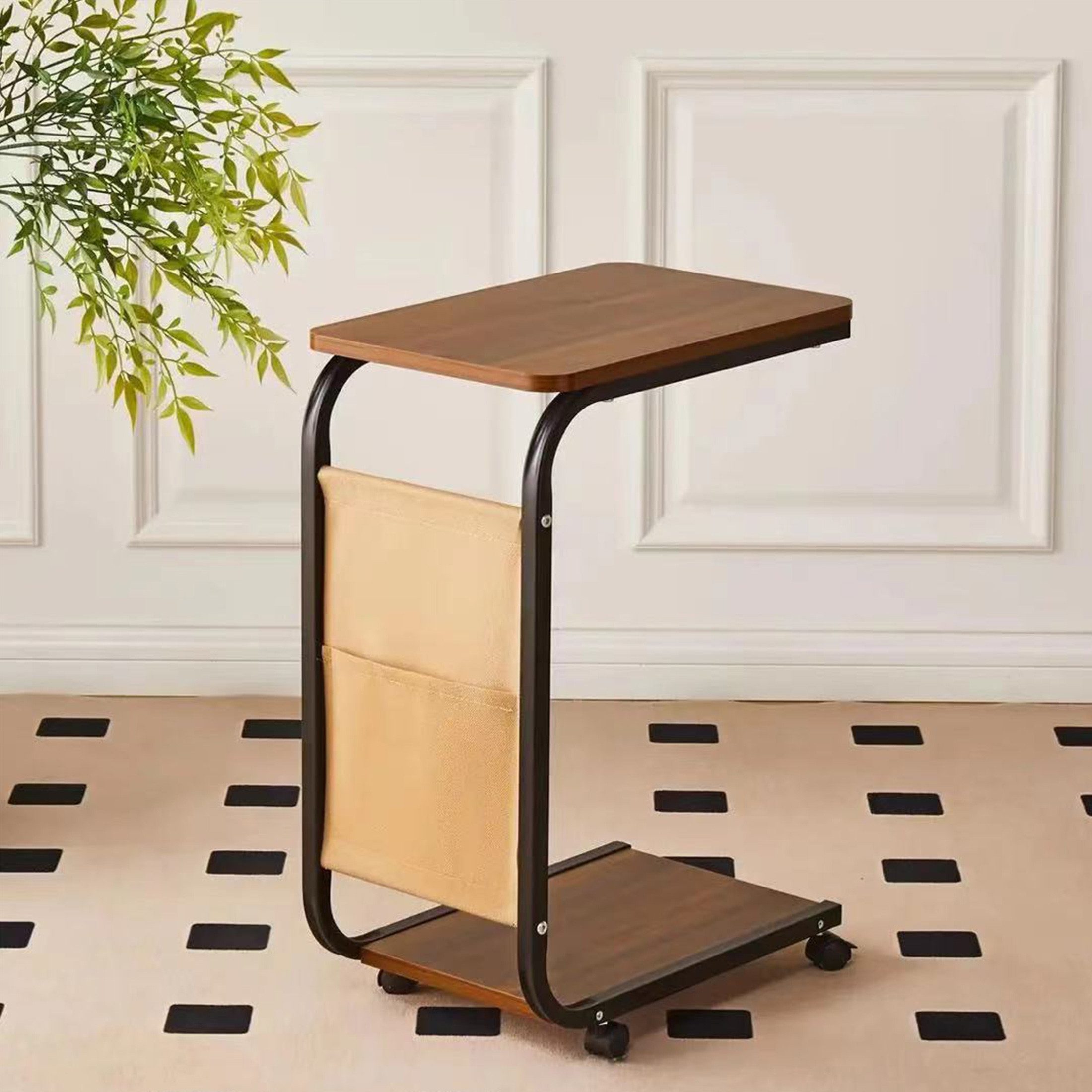 Masbekte Beistelltisch C-Form, mobiler Kaffeetisch, Laptoptisch, günstig online kaufen