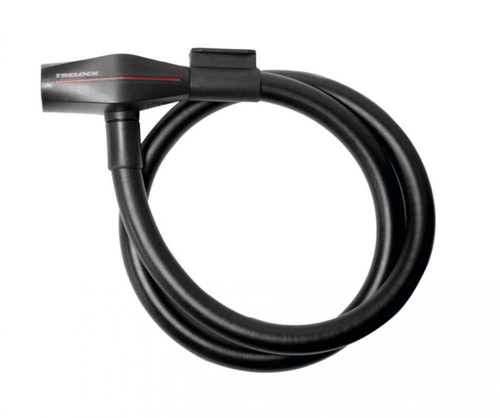Trelock Rahmenschloss Trelock Kabelschloss 85 cm D 12 mm KS 312/85/12 schwarz mit Halter ZK