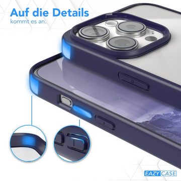 EAZY CASE Handyhülle Bumper Case für Apple iPhone 15 Pro 6,1 Zoll, Schutzhülle kratzfest Slim Cover Transparent Hybrid Handyhülle Lila