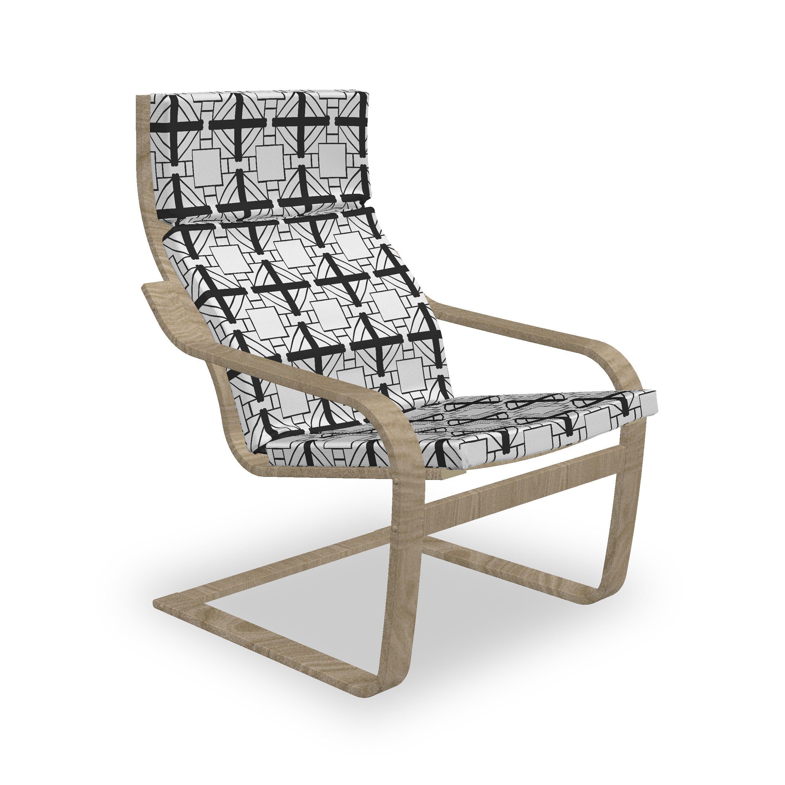 Abakuhaus Stuhlkissen Sitzkissen mit Stuhlkissen mit Hakenschlaufe und Reißverschluss, Abstrakt Art Deco Geometric
