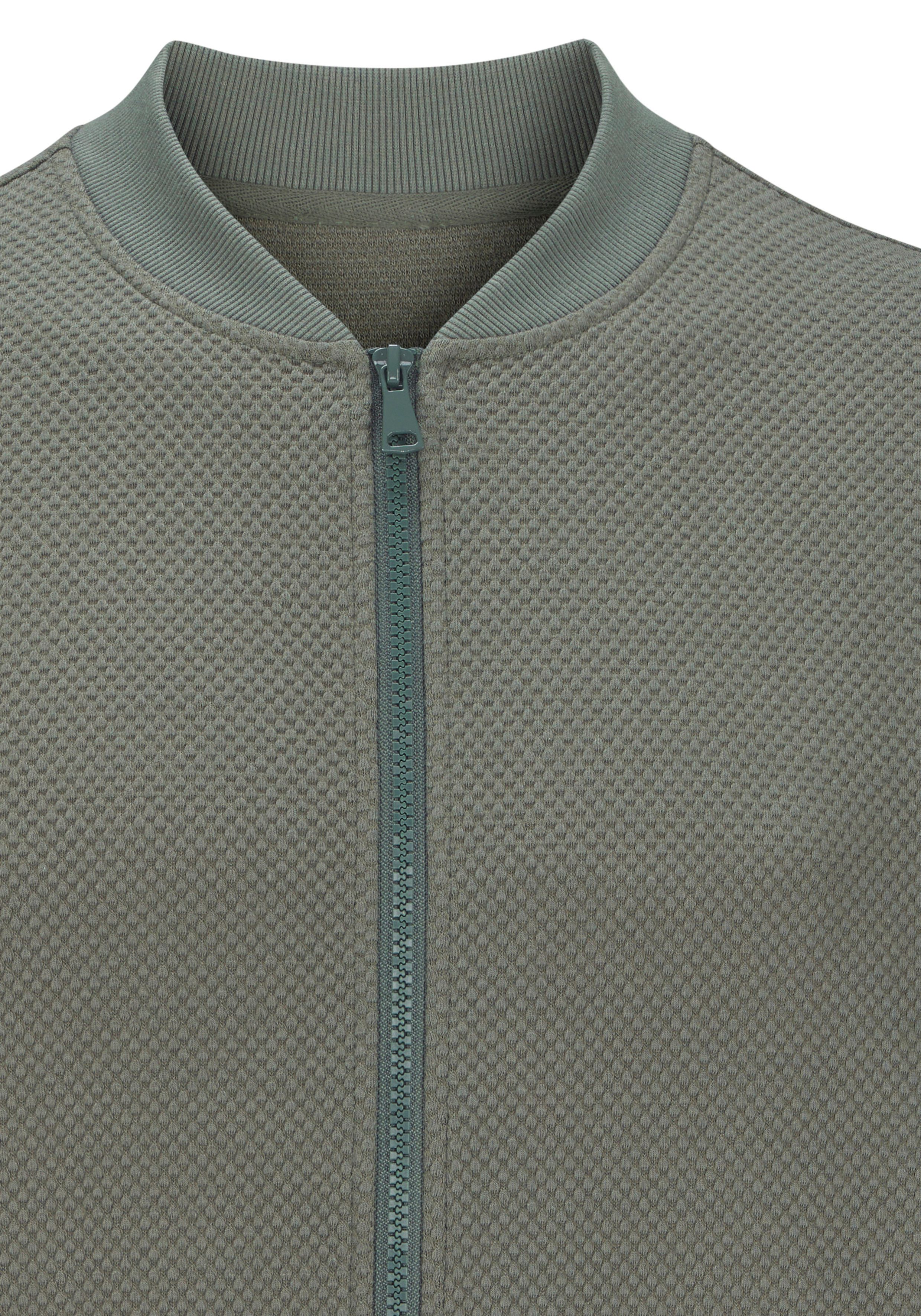 John Devin Sweatjacke aus Struktur-Qualität, relaxed fit in Struktur-Qualität, mit Reißverschluss – Bild 4 von 4