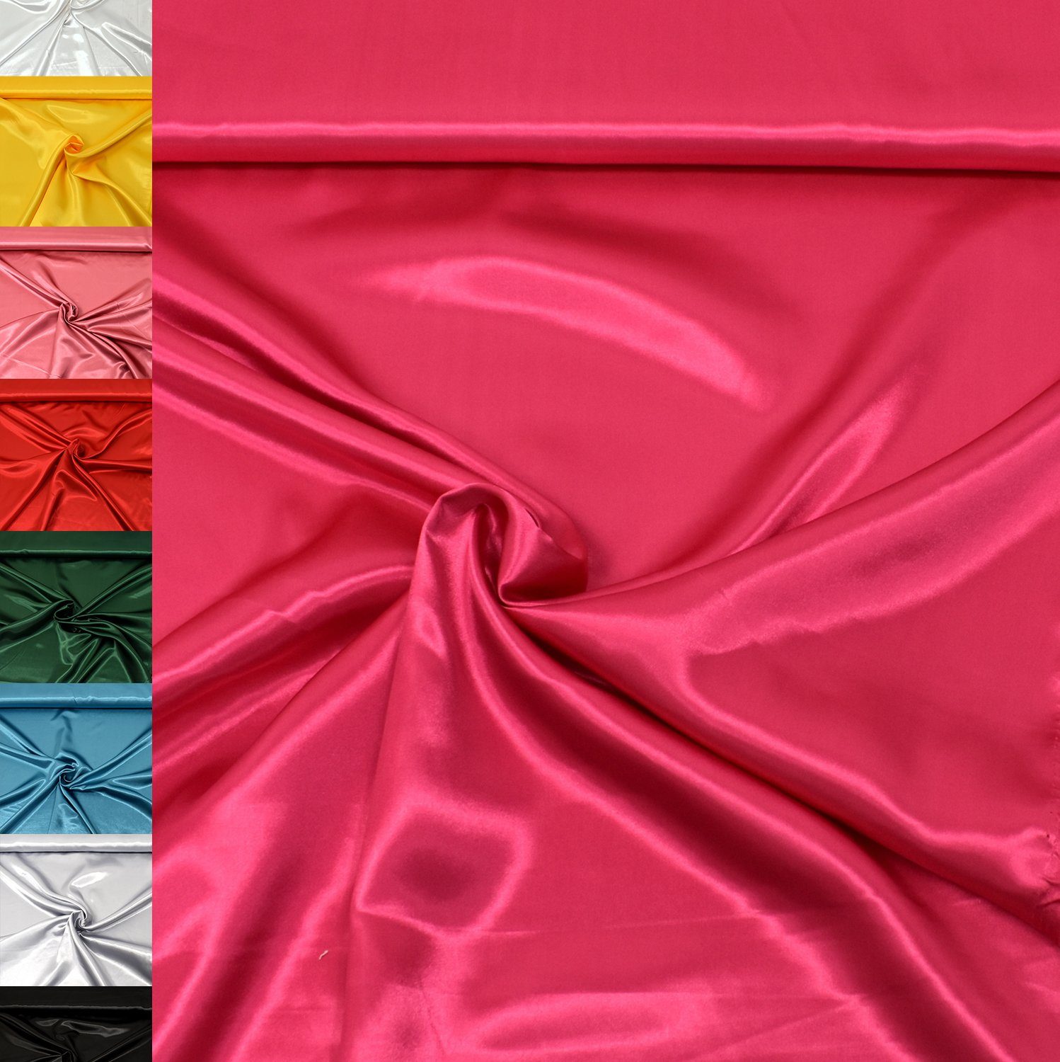 MAGAM-Stoffe Stoff "Estelle", Satin glänzend einfarbig uni ideal für Kleidung und Deko Meterware