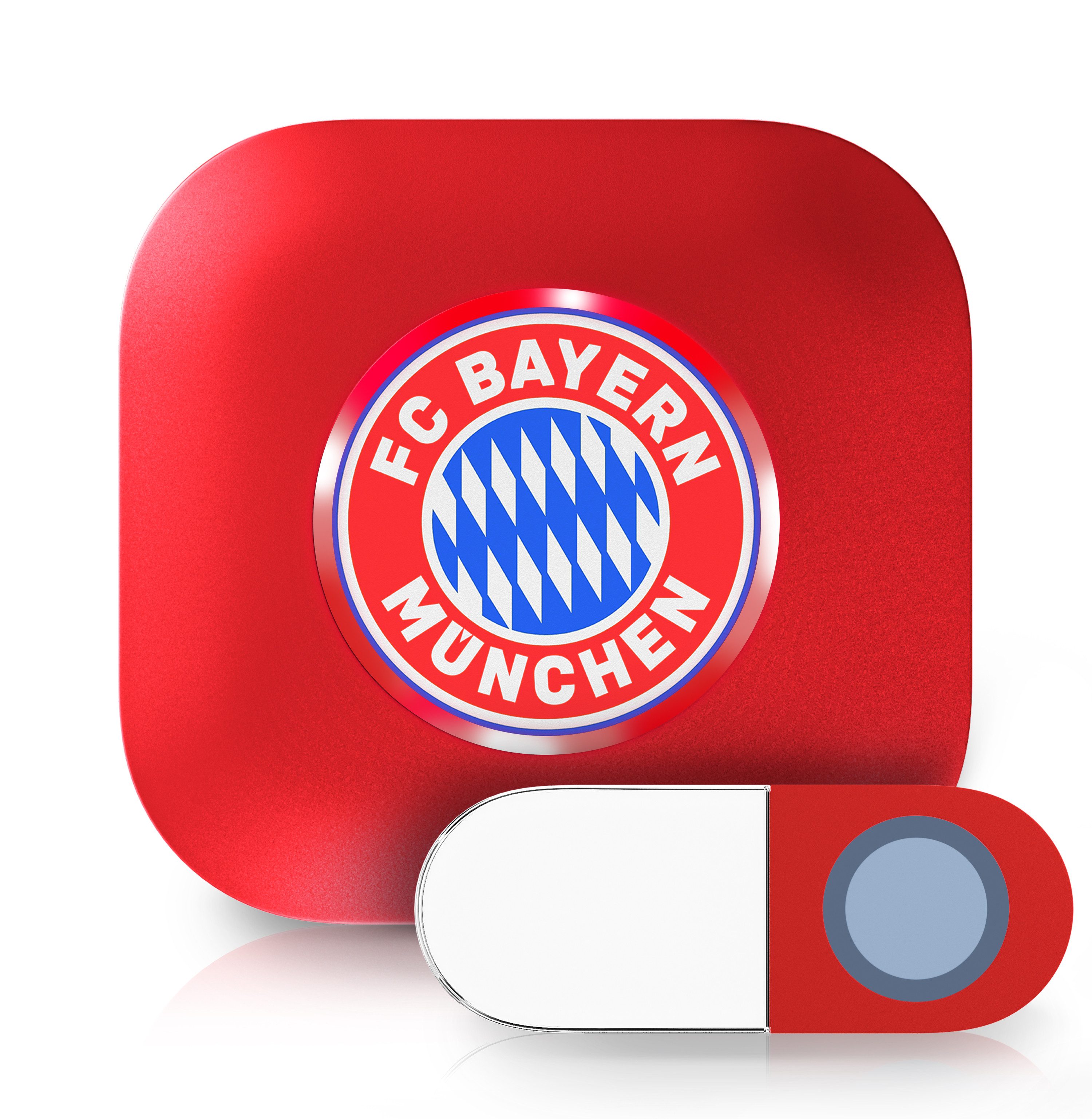 Heidemann Steckdosen-Türgong Heidemann Funkgong-Set Stern des Südens FC Bayern München, 433, rot (2-tlg) LED-Signal, Steckdosenbetrieb, 36 Melodien, hohe Reichweite