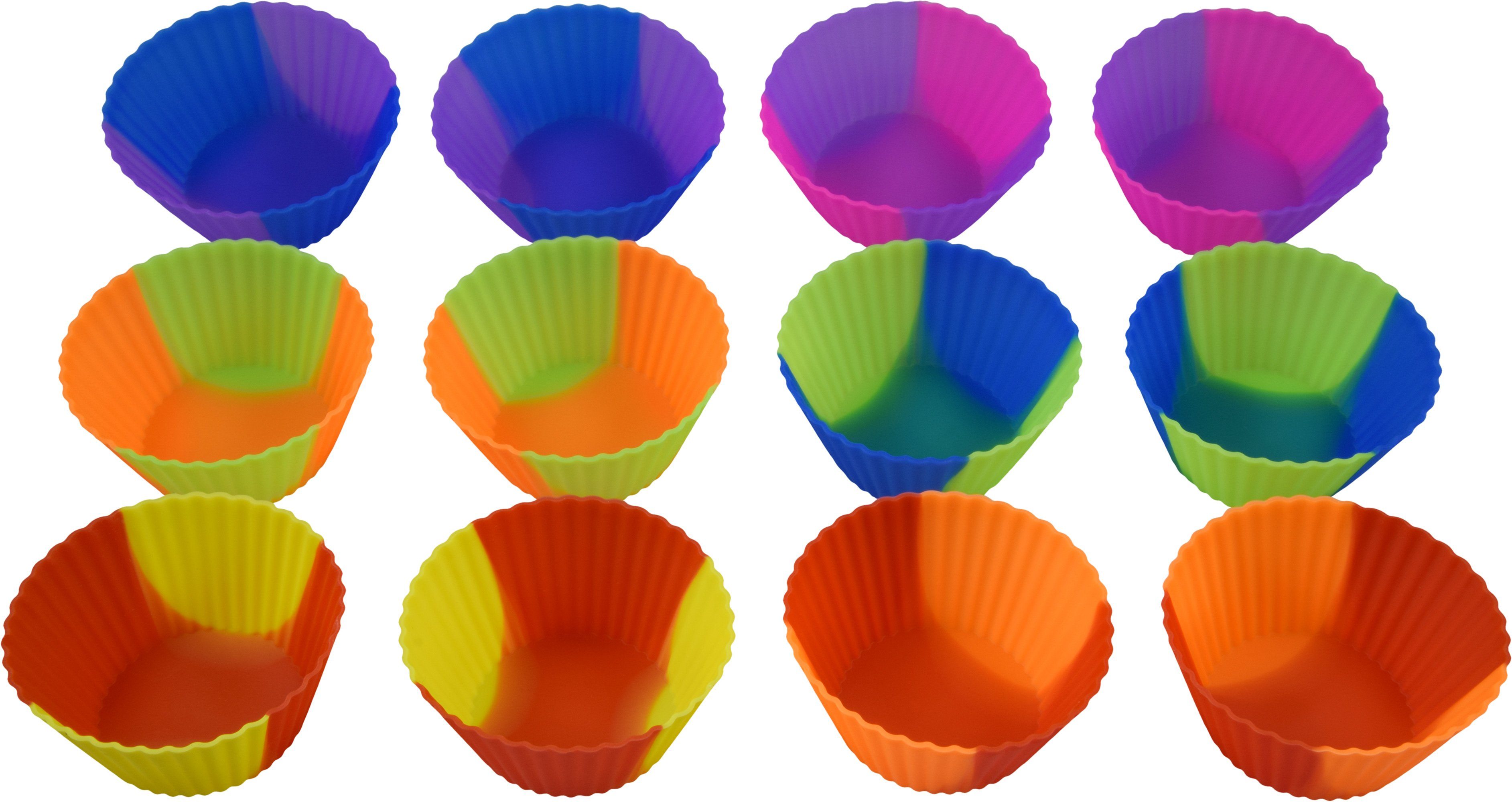 PhoneNatic Muffinform 12x Cupcake-Förmchen Silikon Muffin-Formen Backform