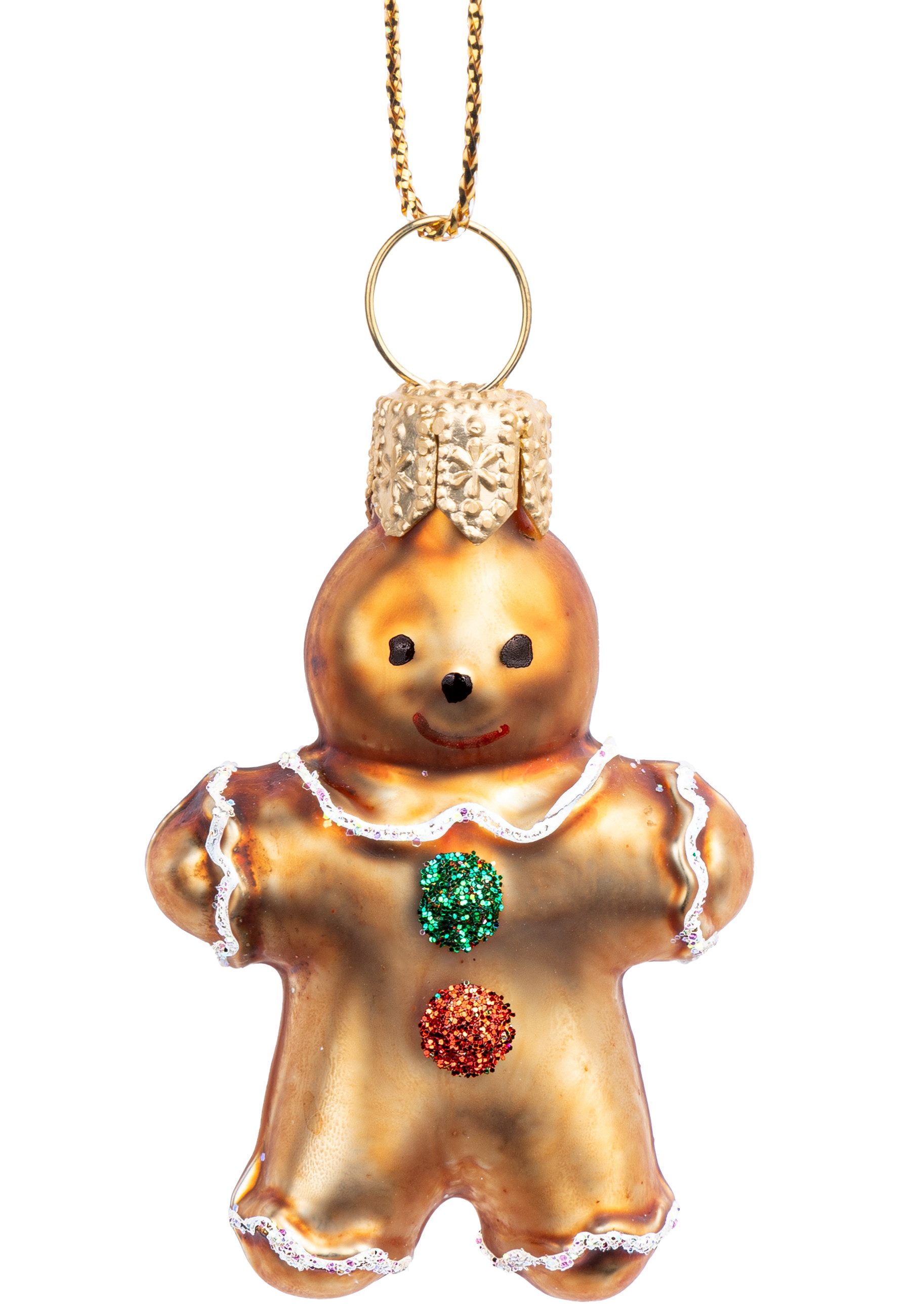 Christbaumschmuck BS819M Mini Printenmännchen Glas Figur Weihnachtsbaum Anhänger