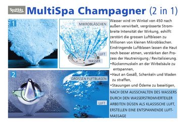 SPAVIDA® Whirlpool-Badewanne Love Eckwhirlpool Champagner System 150x150cm 34 Düsen, Powerstream Turbo Hydromassage, Champagner Luftdüsen, Desinfektion
