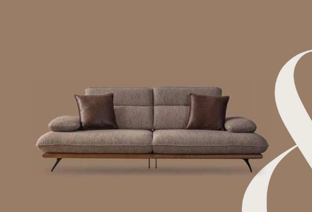 Sofa Wohnzimmer Sofas Grau Sitzer 1 3 Sitz Modern, Dreisitzer Stoff JVmoebel Luxus Sofa Teile