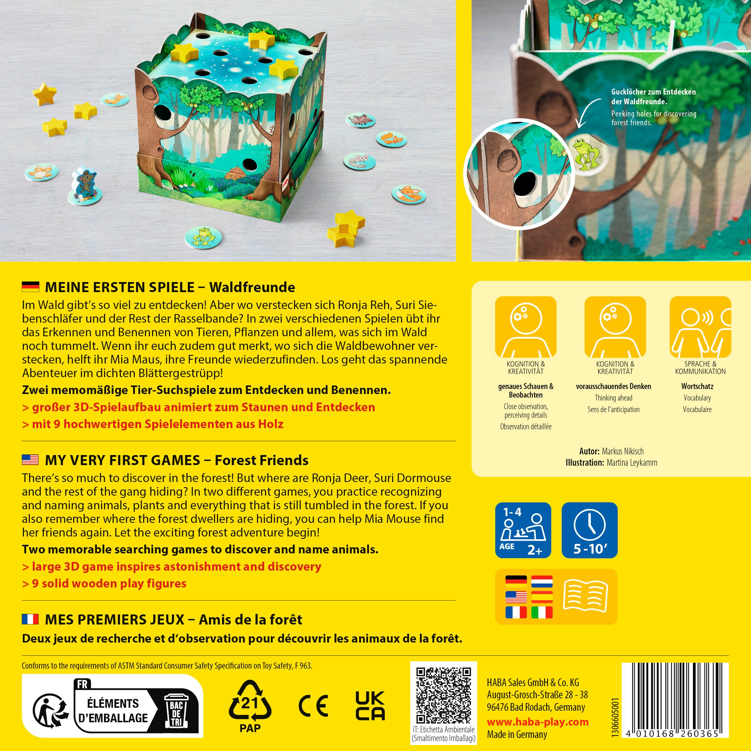 Haba Spielesammlung Meine ersten Spiele - Waldfreunde, Kleinkindspiel, Made in Germany